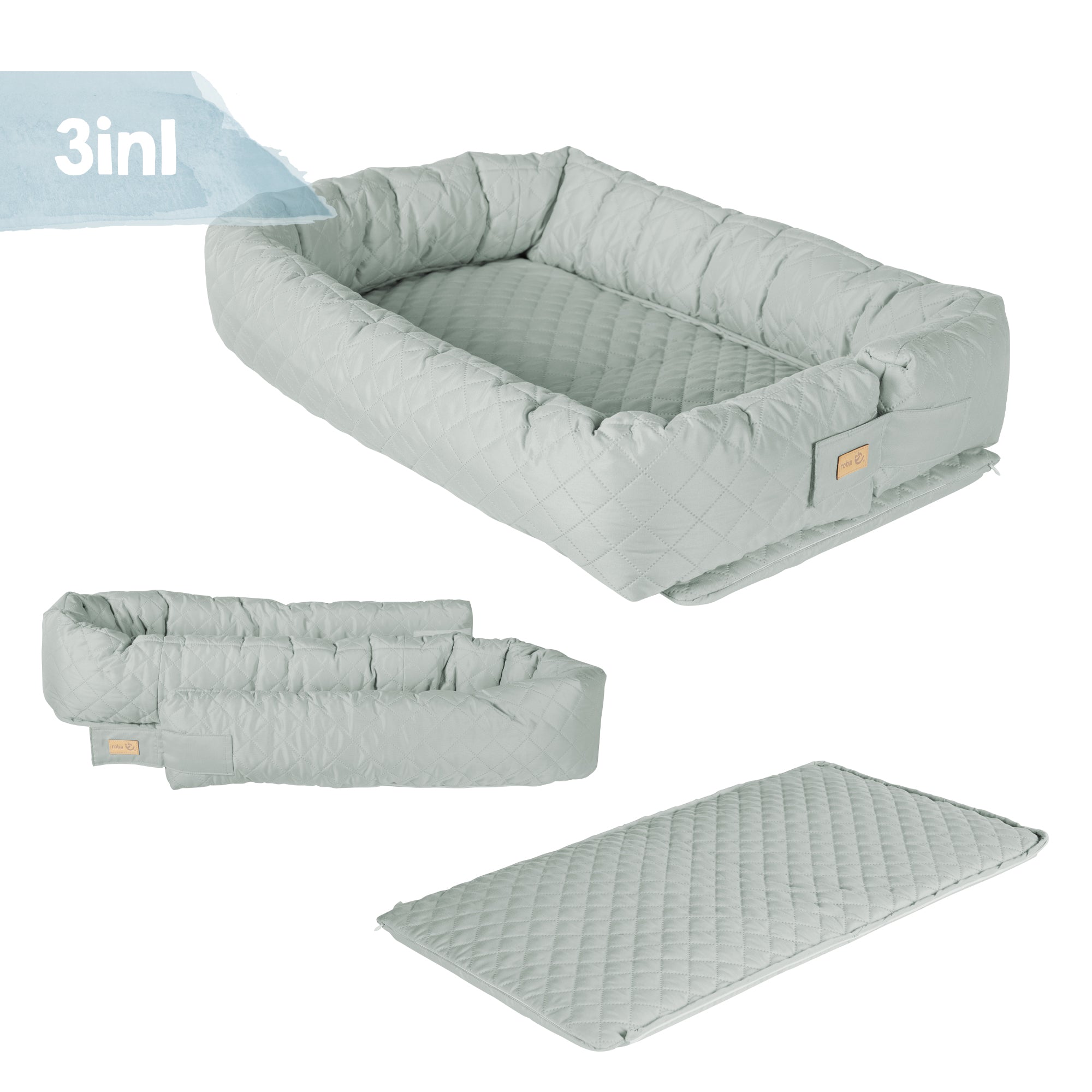 Roba 307200V241 Babylounge 3in1 roba Style grün frosty green – Babynester - Produktbild 6