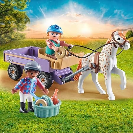PLAYMOBIL 71496 Ponykutsche Gras, Kombi, Baby, Person, Beförderung