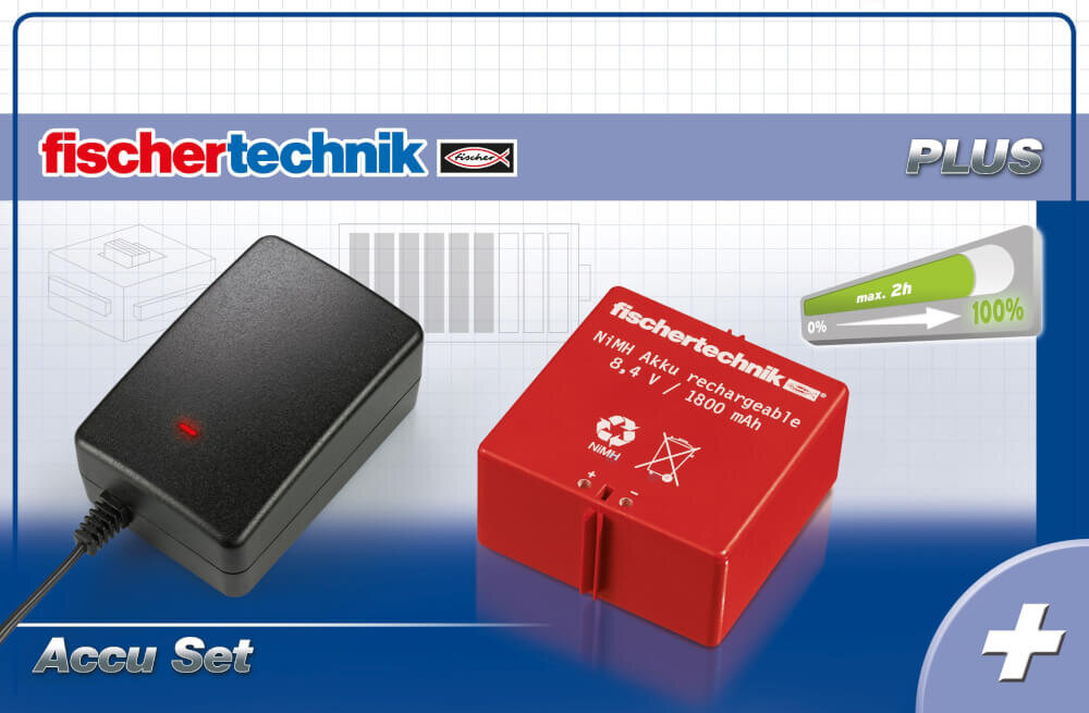 Fischertechnik Accu Set 34969 Adapter, Elektronik, Kiste