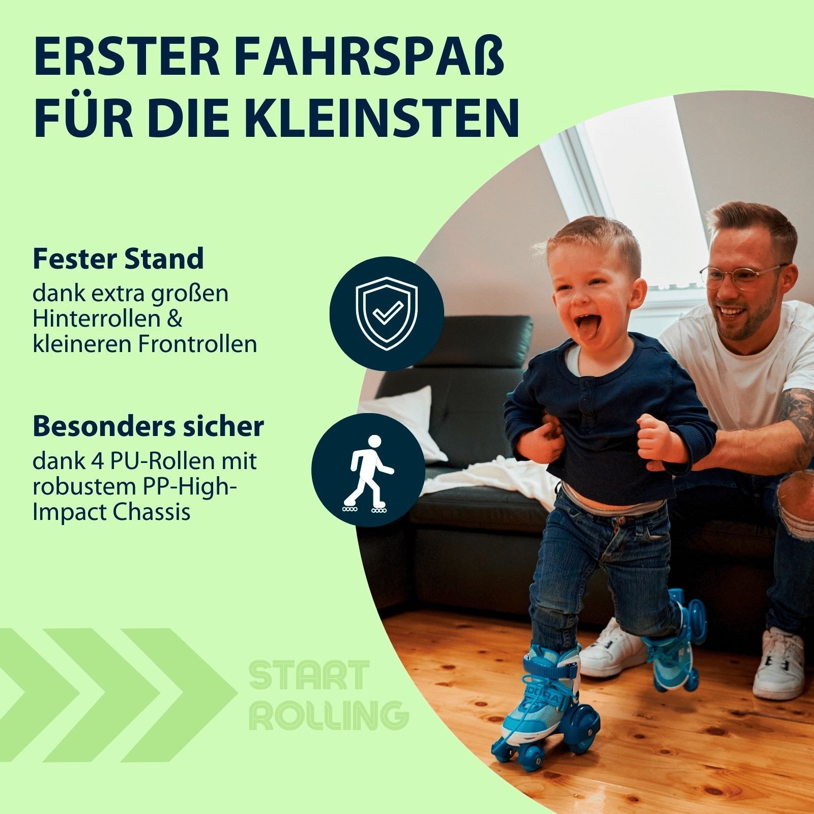 Produktfoto - Hudora - HUDORA Rollschuh My First Quad LED, Boy, Gr. 26-29 - Modell HUDORA 22050