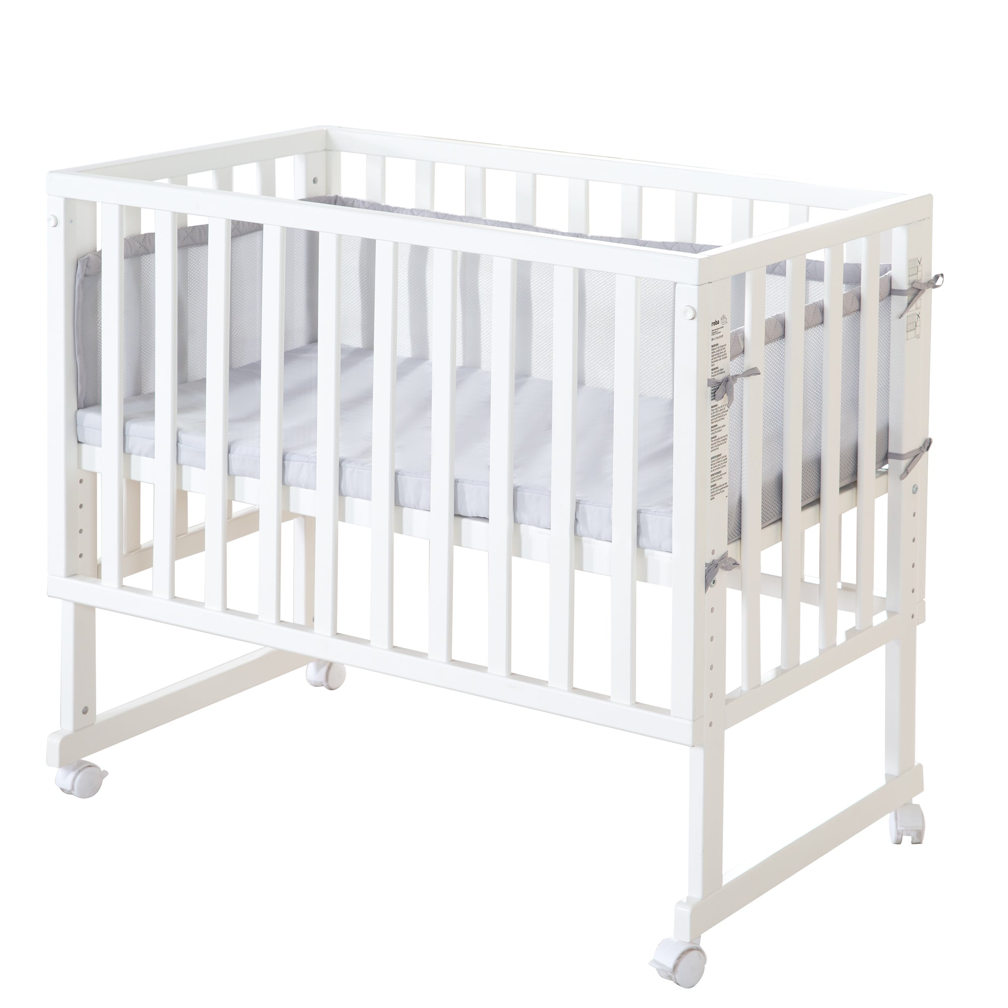 Roba 8961WE8V230 Stuben- Beistellbett 3in1, Barriere grau weiß – Stubenbetten - Bild 1 Roba 8961WE8V230 Stuben- Beistellbett 3in1, Barriere grau weiß – Stubenbetten - weiß - Stubenbetten - Produktbild 1