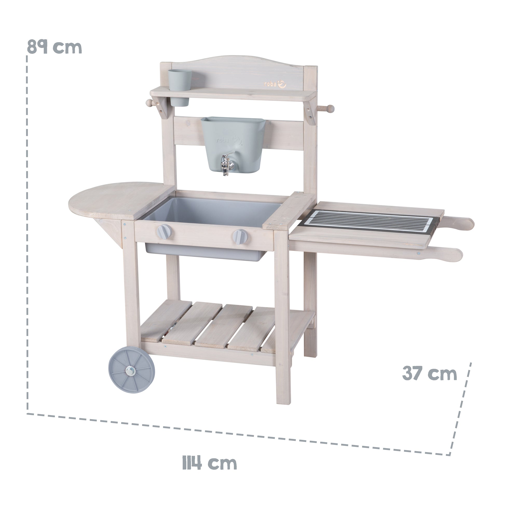 Roba 457005GA Mobile Spiel- Matschküche BBQ grau – Outdoor FSC - Produktbild 11