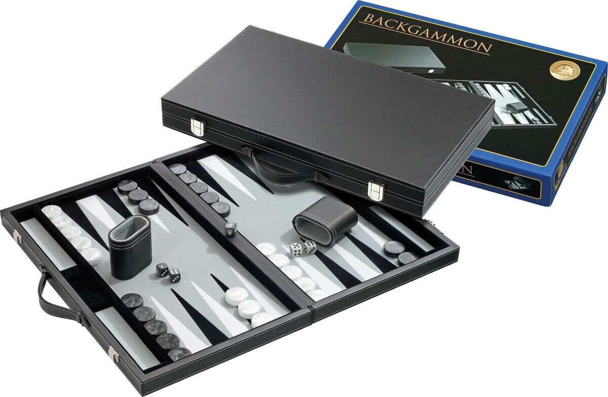 Philos Backgammon Kunstleder 47 x 29 cm Feuerwaffe, Waffe, Pistole, Handfeuerwaffe