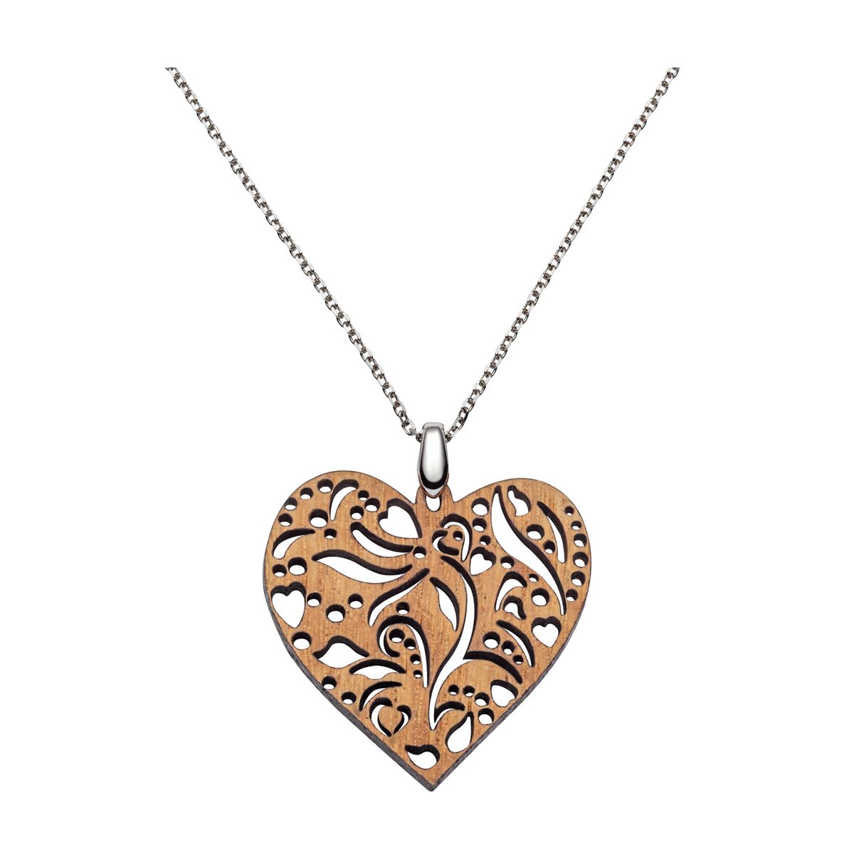 WAIDZEIT K12B Damenkette Herz Silber Barrique