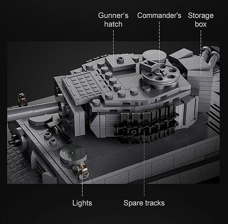 Produktfoto - Jamara e.K. - CaDA Panzer Tiger 1:35 grau 2,4GHz Bricks - Modell JAMARA 402894