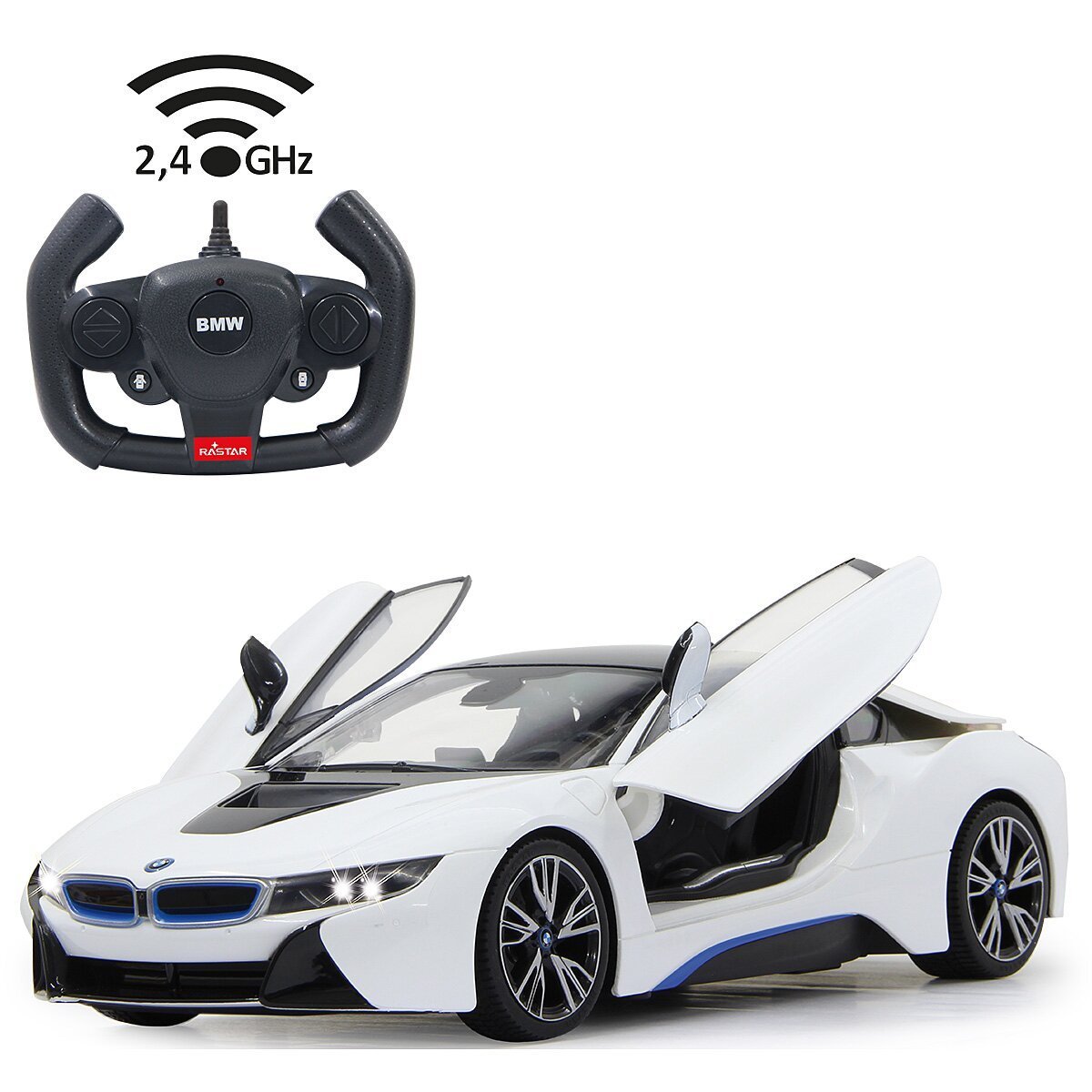 JAMARA BMW I8 1:14 weiss 2,4GHz Tür fernbedienbar ab 6 Jahren JAMARA BMW I8 1:14 weiss 2,4GHz Tür fernbedienbar ab 6 Jahren