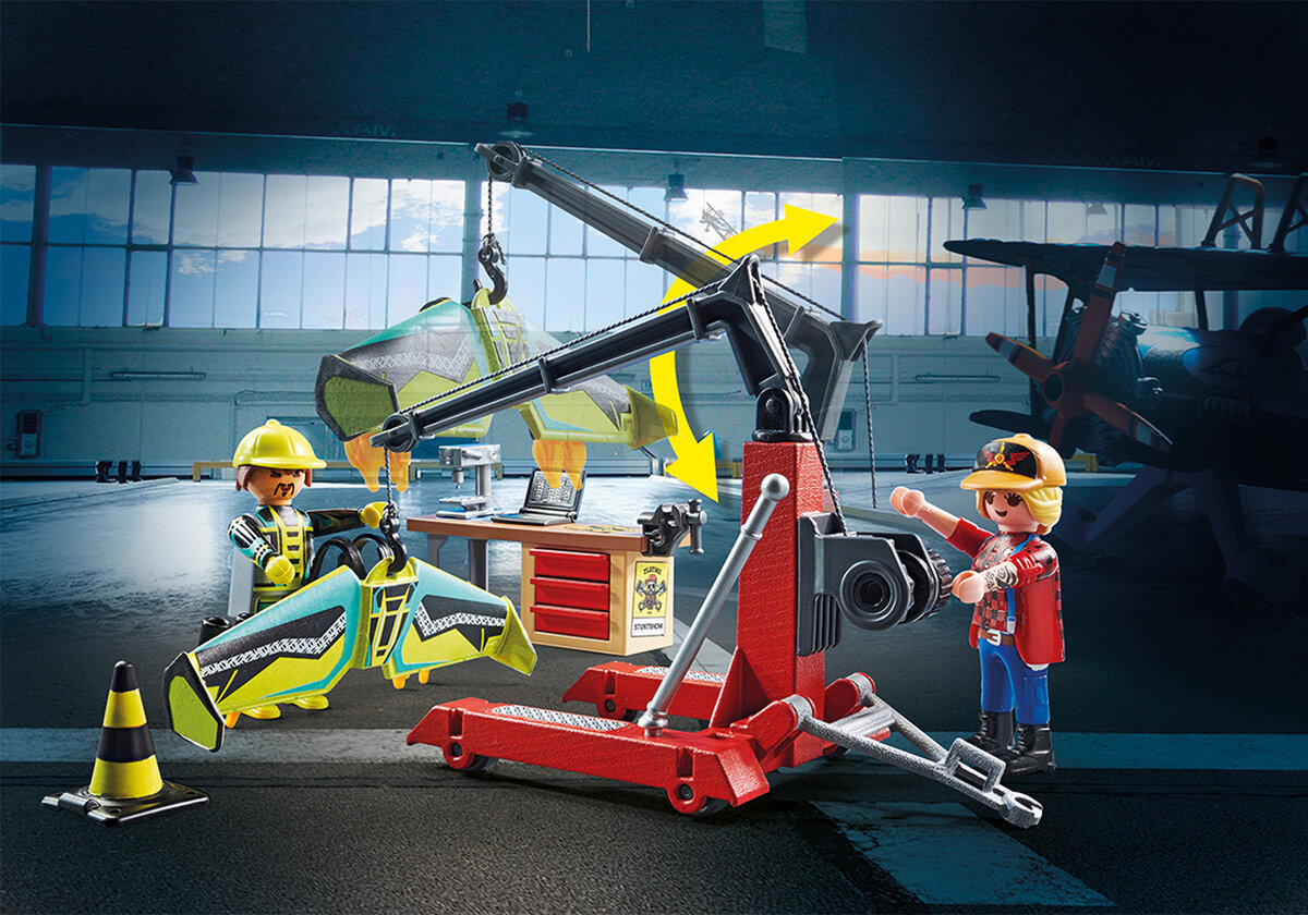 PLAYMOBIL 70834 Air Stuntshow Servicestation Person, Arbeiter, Kleidung, Schutzhelm, Helm
