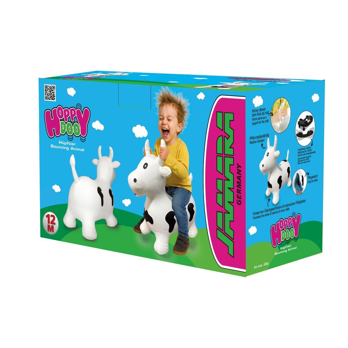 JAMARA Hüpftier Kuh HoppyDoo weiss/schwarz mit Pumpe ab 12 Monaten JAMARA Hüpftier Kuh HoppyDoo weiss/schwarz mit Pumpe ab 12 Monaten