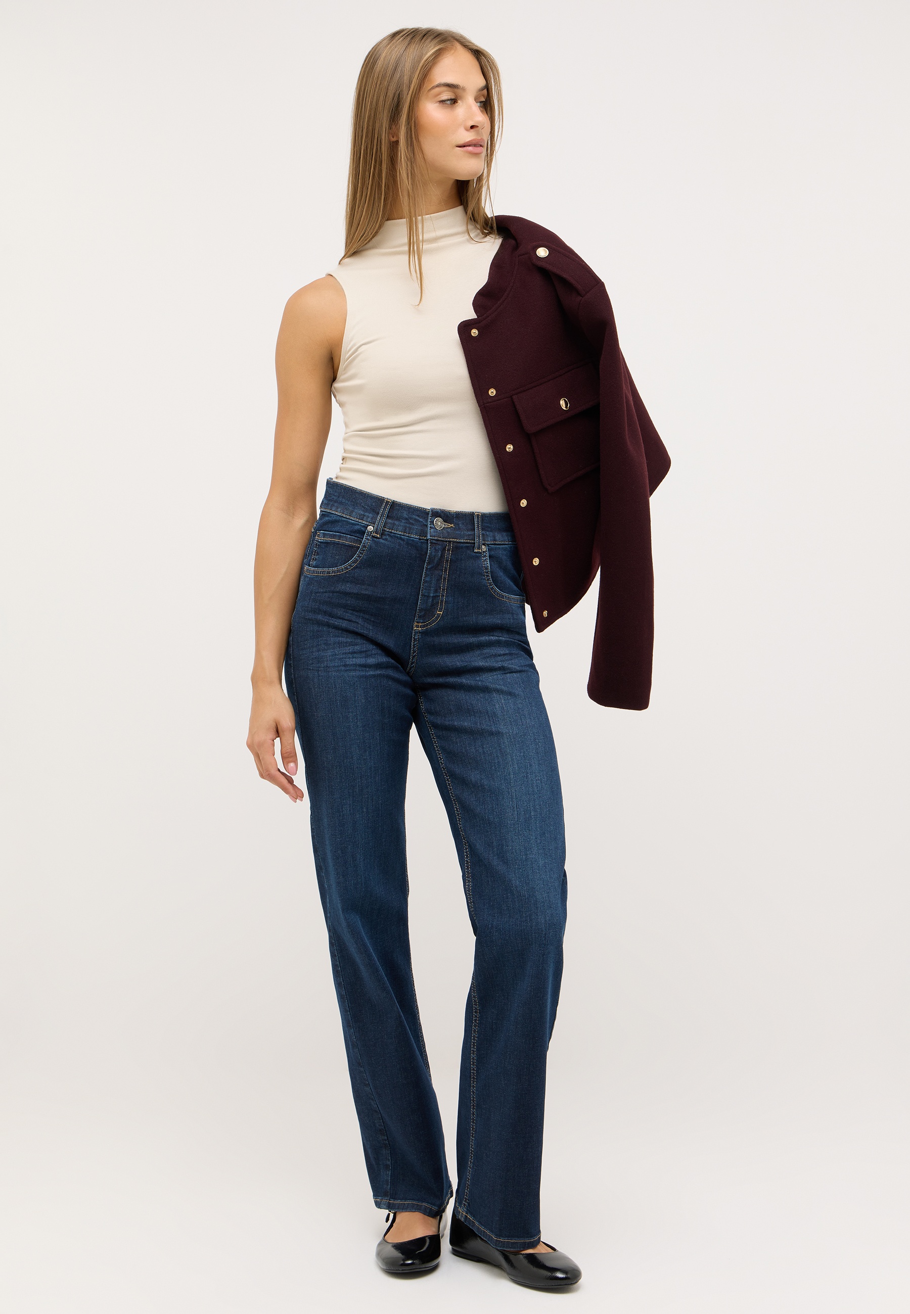 ANGELS 346290030 Damen Jeans Lara Wide Leg - Dunkelblau - 4