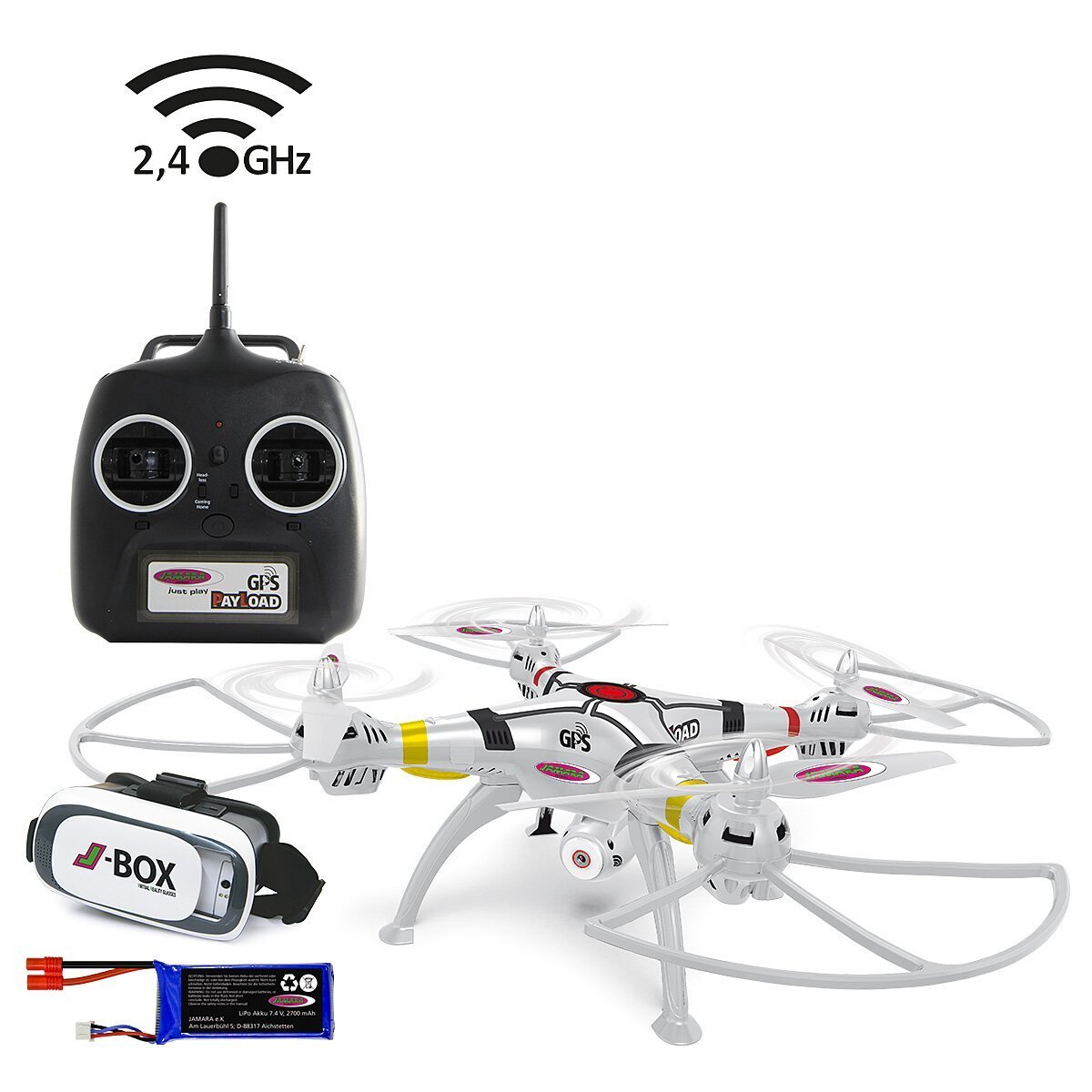 JAMARA Payload GPS VR Drone Altitude HD FPV Wifi Coming Home ab 14 Jahren