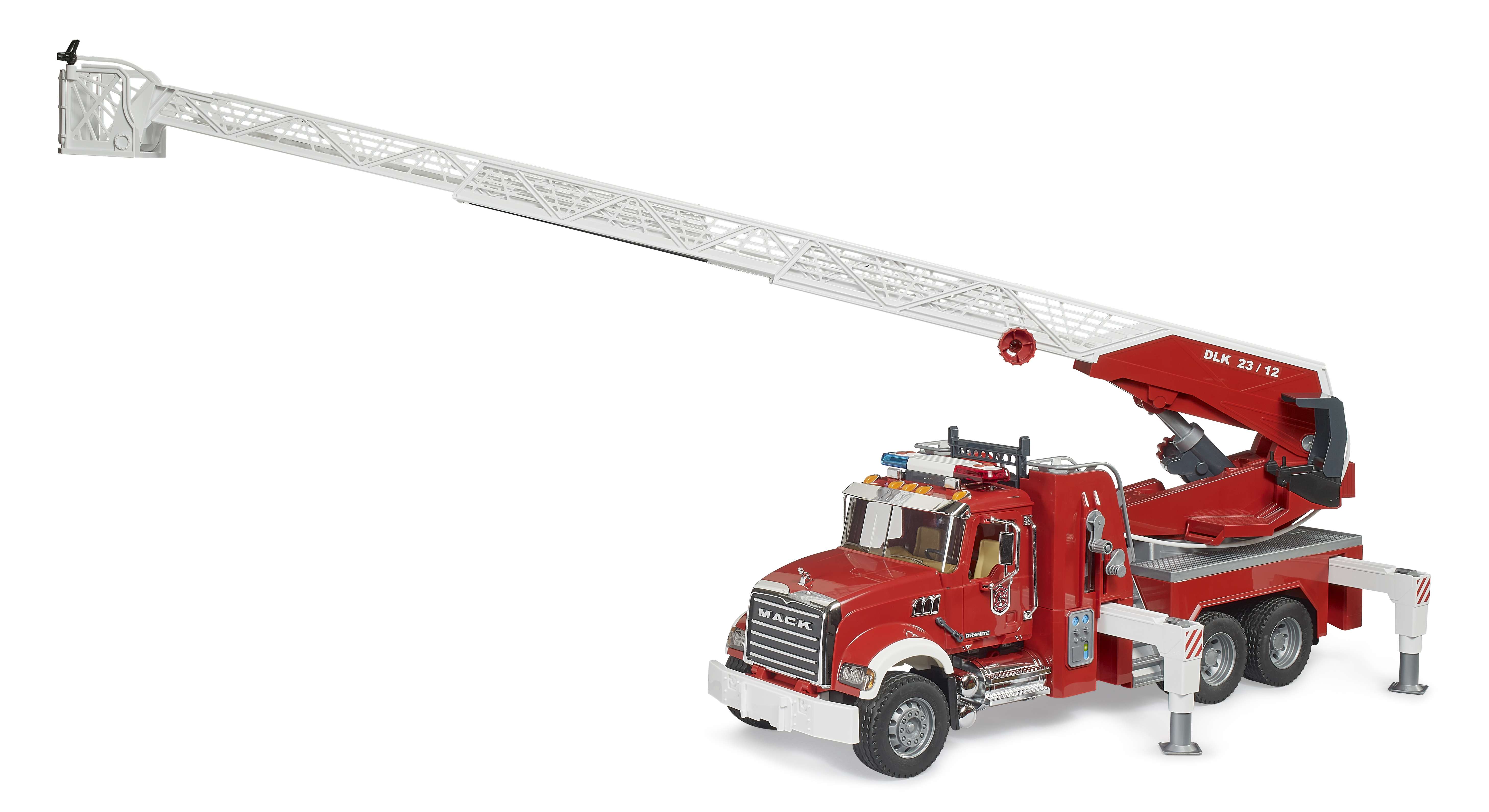 BRUDER 02821 - MACK Granite Feuerwehrleiterwagen mit Pumpe - Bild 8