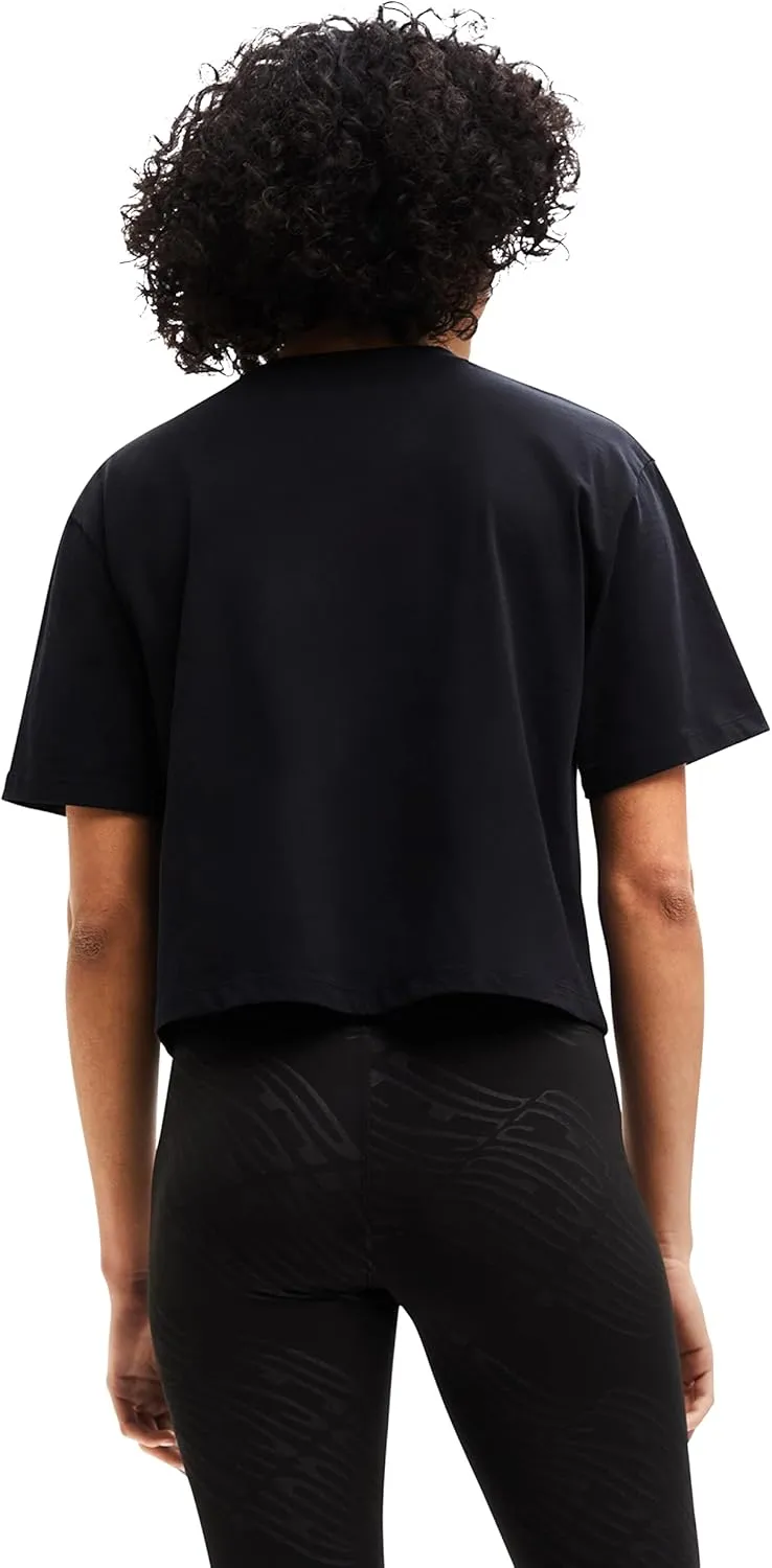 Desigual Damen T-Shirt - Schwarzes T-Shirt mit Logo-Print 22WWTK132000 GR. XL Desigual Damen T-Shirt - Schwarzes T-Shirt mit Logo-Print 22WWTK132000 GR. XL