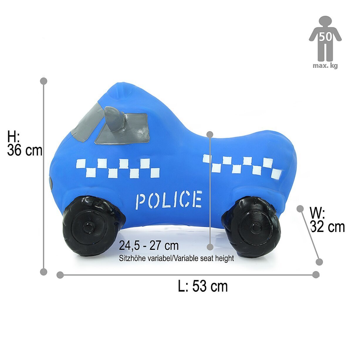 JAMARA Hüpfauto Police Truck HoppyDoo mit Pumpe ab 12 Monaten JAMARA Hüpfauto Police Truck HoppyDoo mit Pumpe ab 12 Monaten