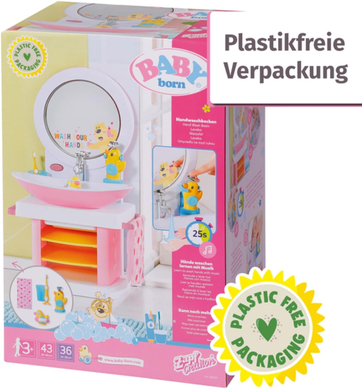 BABY born® Bath Waschtisch – Interaktiver Puppenwaschtisch mit Licht-, Wasser- & Soundfunktion