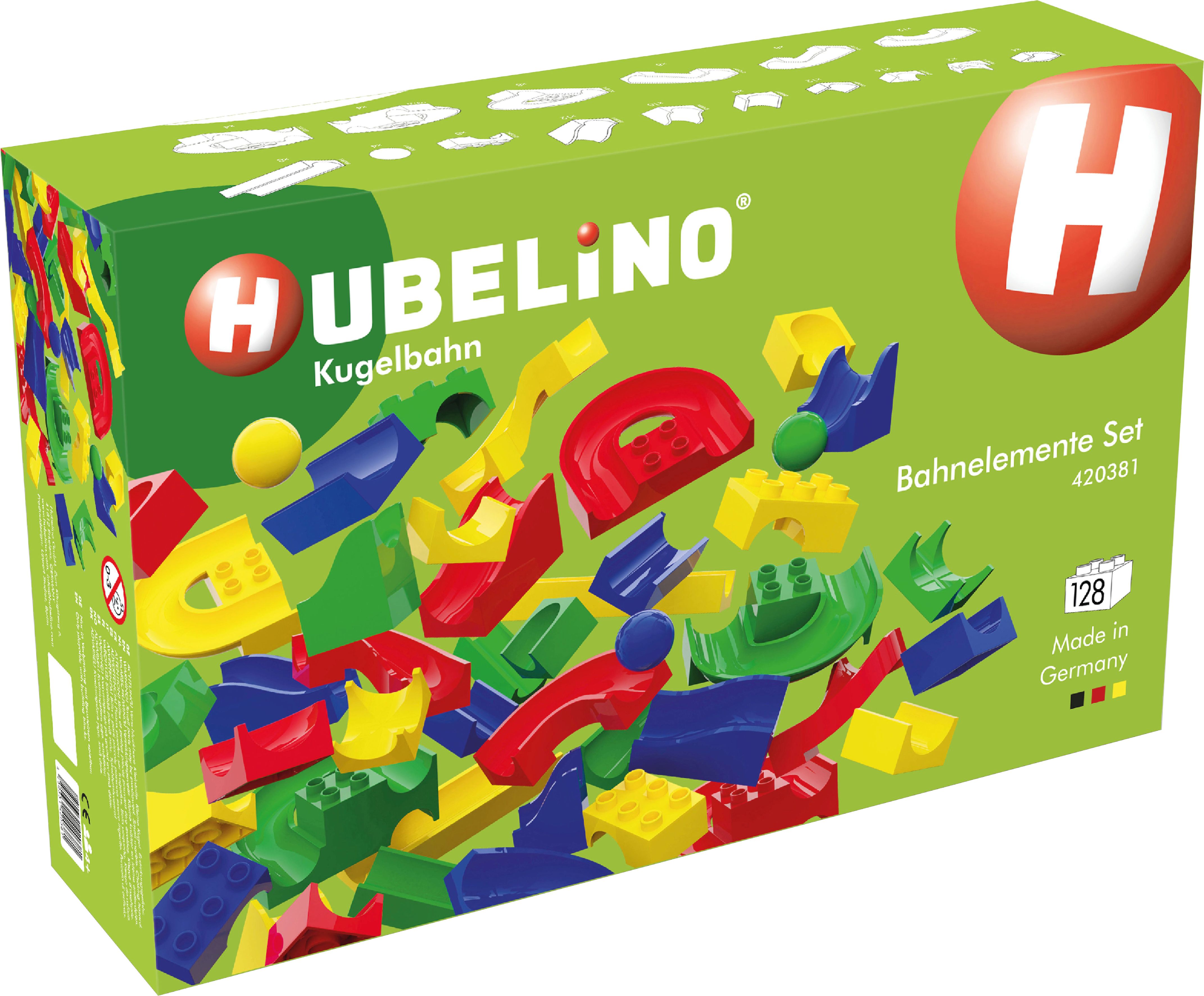 HUBELINO Kugelbahn 128-teiliges Bahnelemente Set HUBELINO, Kugelbahn, 128-teiliges, Bahnelemente, Set