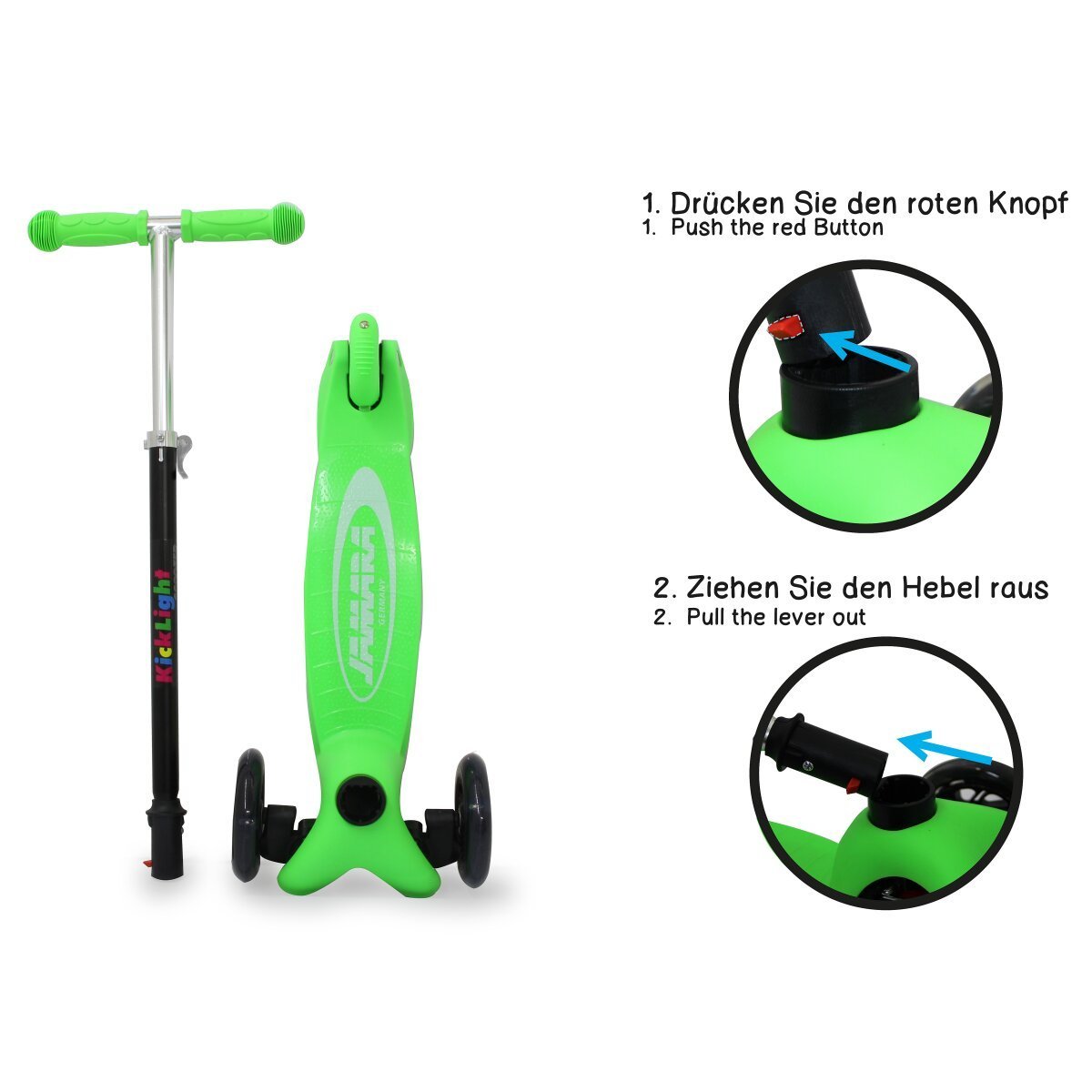 JAMARA KickLight Scooter grün