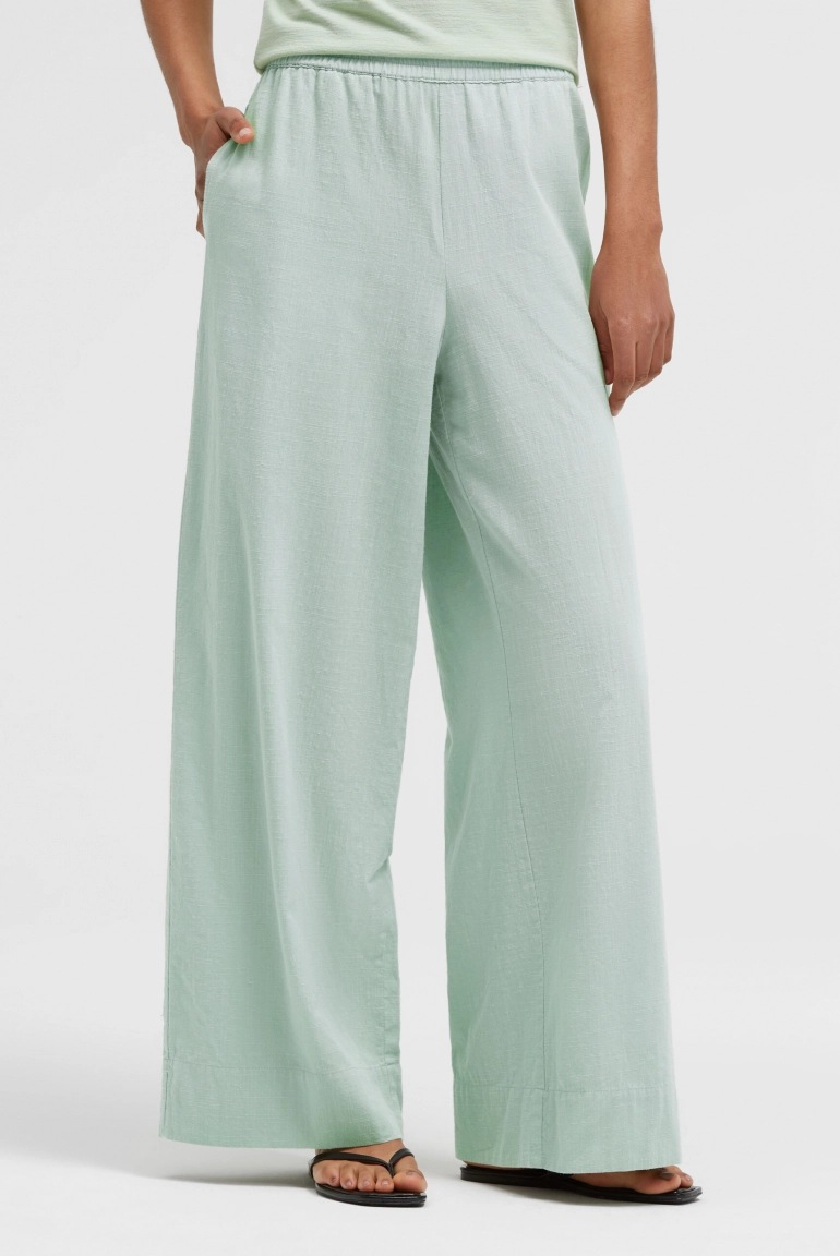 SENSES Wide Leg Hose PO:EM mit Elastikbund pastel lime