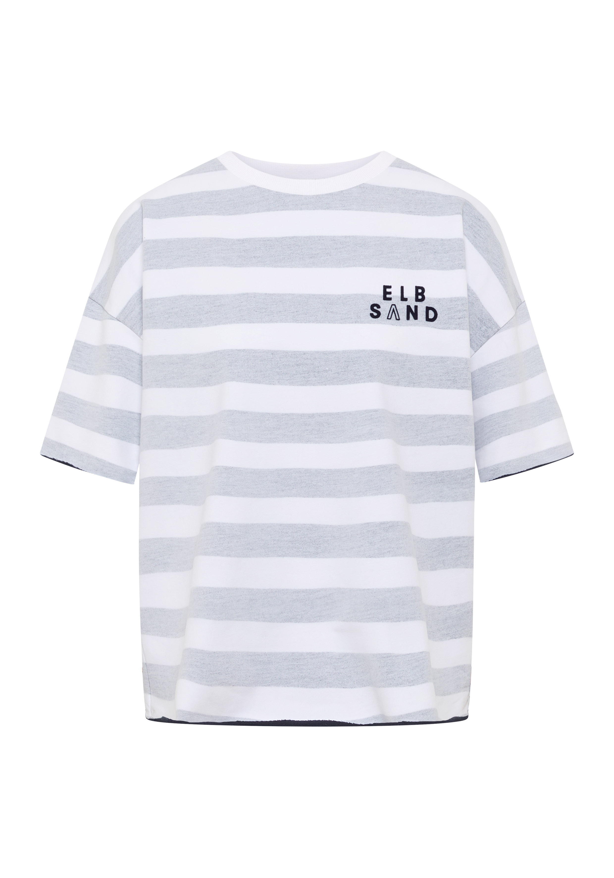 Elbsand Gry T-Sweat in Grau/Weiß