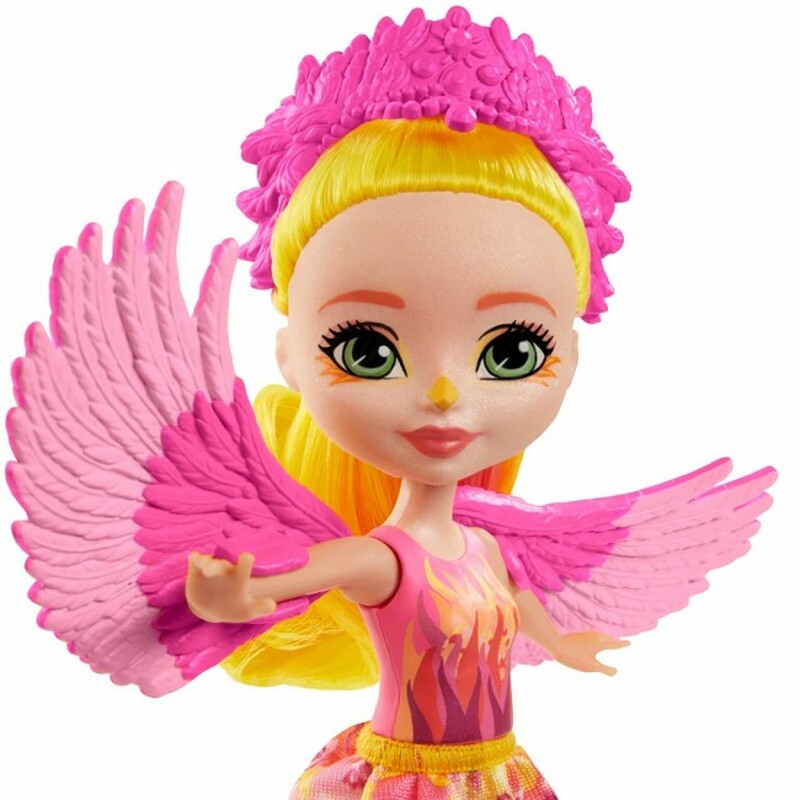 Enchantimals Royals Phoenix Puppe mit Vogelfreund Enchantimals Royals Phoenix Puppe mit Phoenix-Vogelfreund und königlichem Outfit