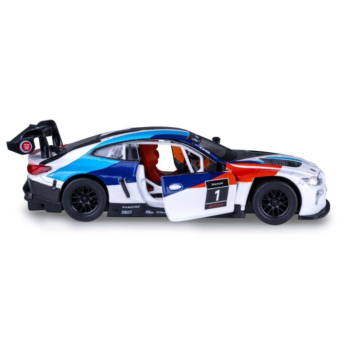JAMARA BMW M4 GT3 Diecast 1:32 weiß inkl. Knopfzellen ab 3 Jahren