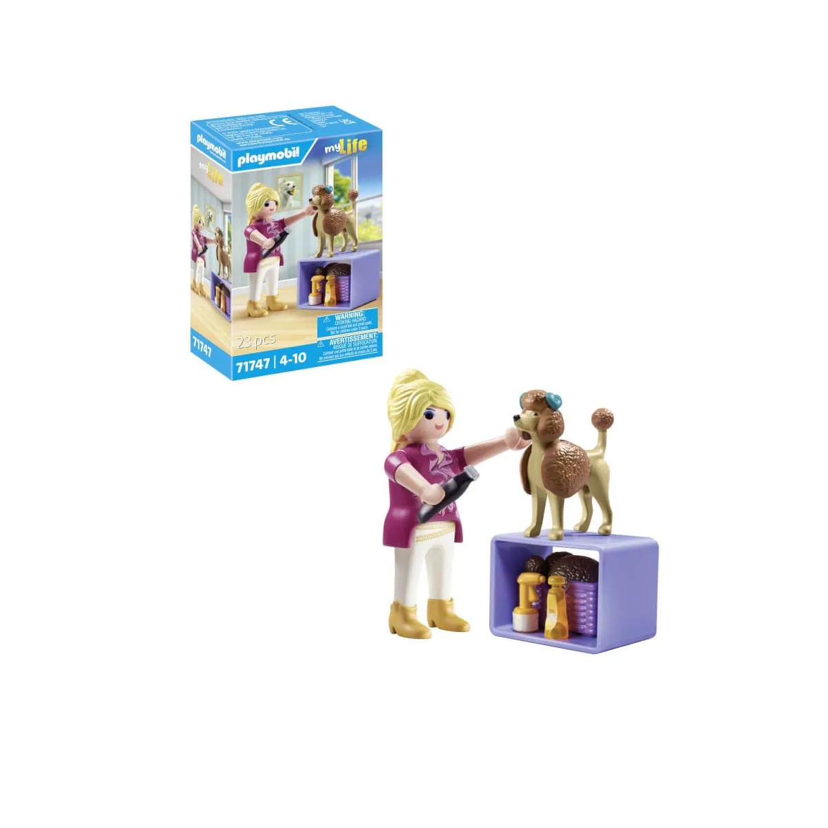 PLAYMOBIL 71747 My Life: Hundefriseurin mit Pudel und Styling-Zubehör Figur, Person