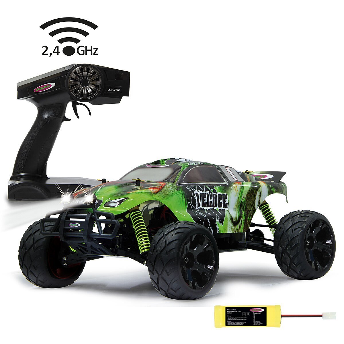 JAMARA Veloce Monstertruck 4WD 1:10 NiMh 2,4GHz mit LED ab 14 Jahren JAMARA Veloce Monstertruck 4WD 1:10 NiMh 2,4GHz mit LED ab 14 Jahren