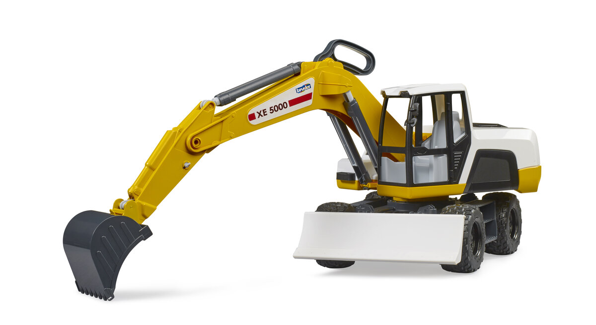 BRUDER 03413 - Roadmax Mobilbagger Maschine, Rad, Bulldozer