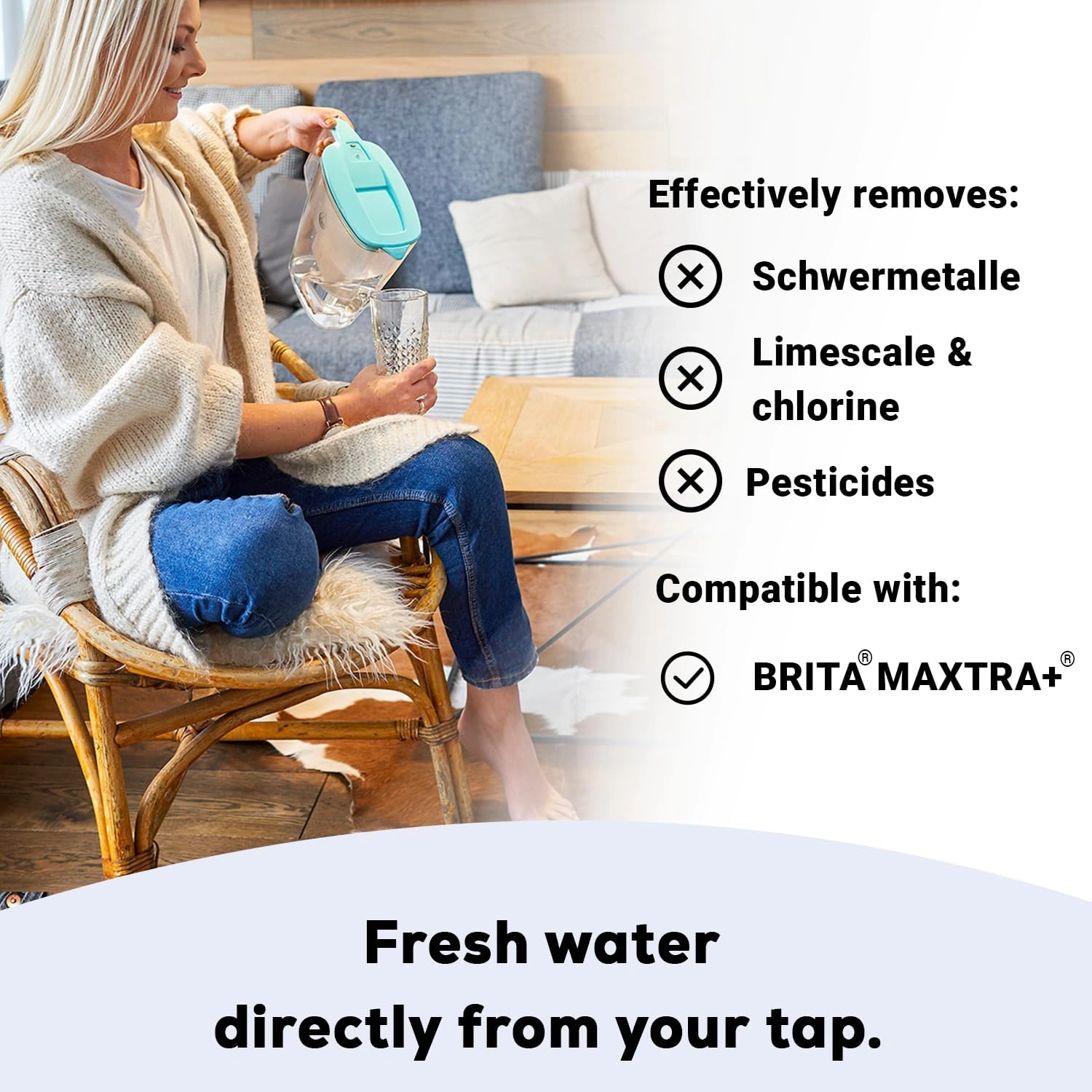 PEARLCO 280309 Classic Wasserfilter Kartuschen – 3er Pack – kompatibel mit Brita Classic