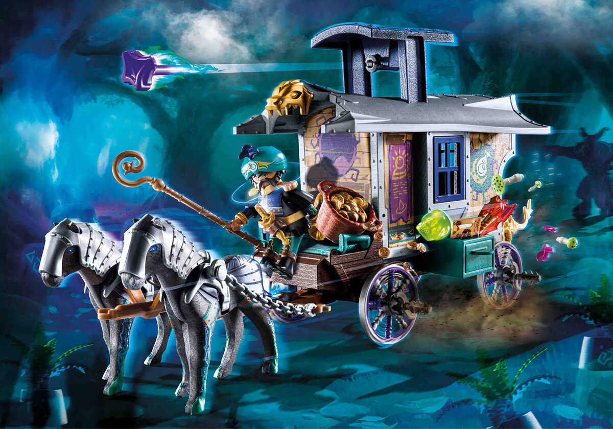 PLAYMOBIL 70903 Violet Vale - Händlerkutsche Beförderung, Fahrzeug, Maschine, Rad, Person