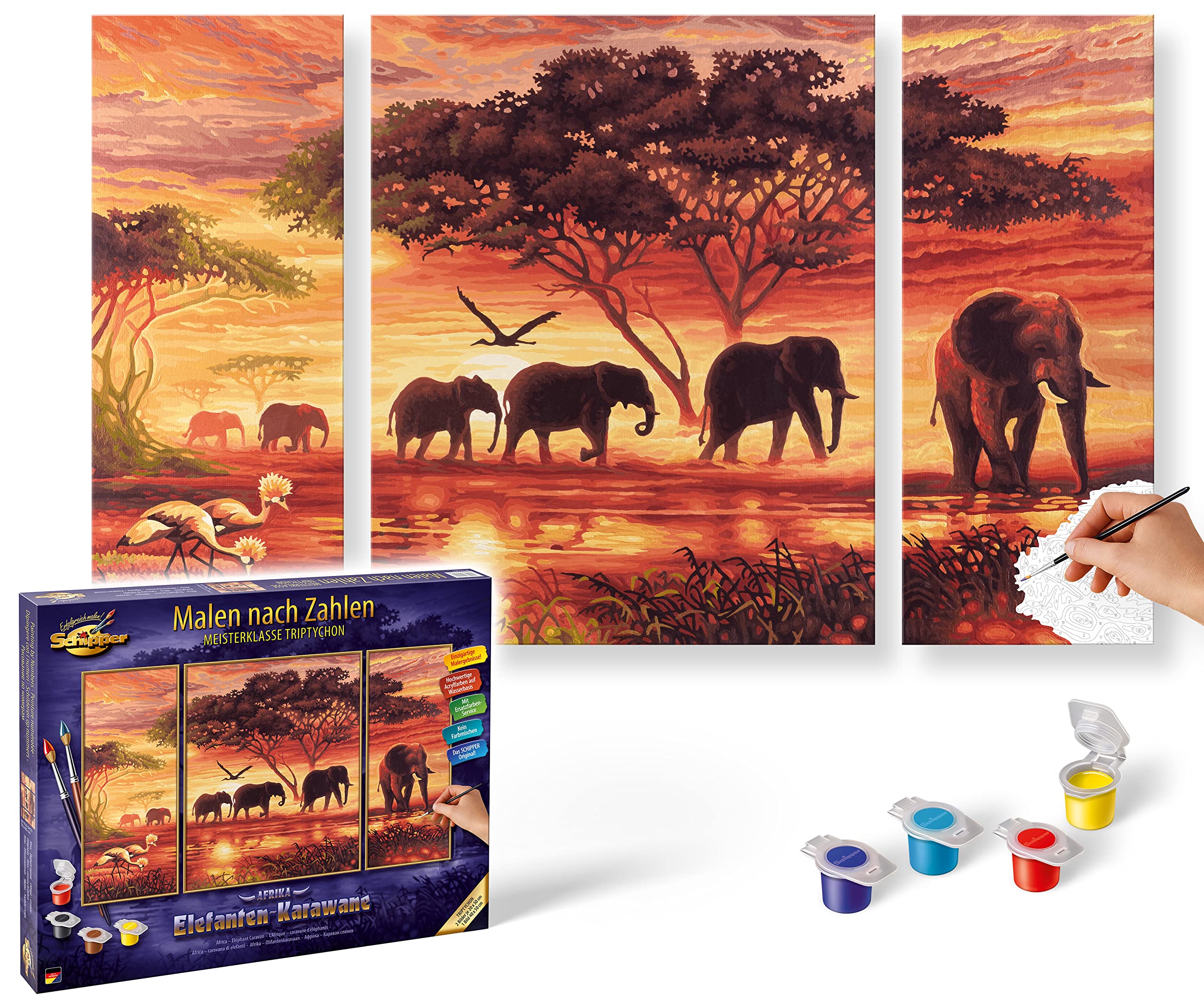 Elefant, Tierwelt, Gemälde, Grünland, Vogel