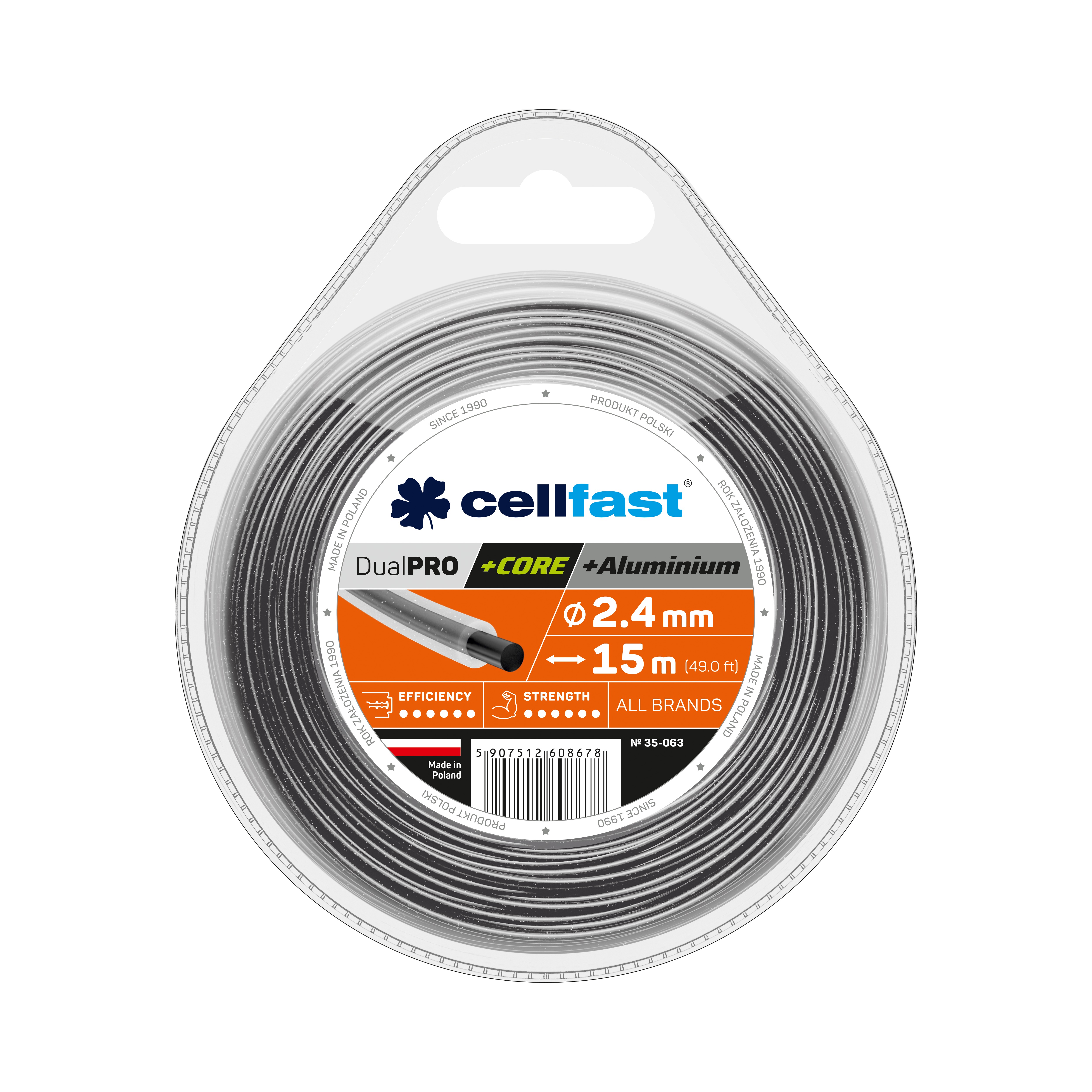 Cellfast DUAL PRO Mähfaden mit Kern 2,4 mm 15 m rund Cellfast DUAL PRO Mähfaden mit Kern 2,4 mm 15 m rund