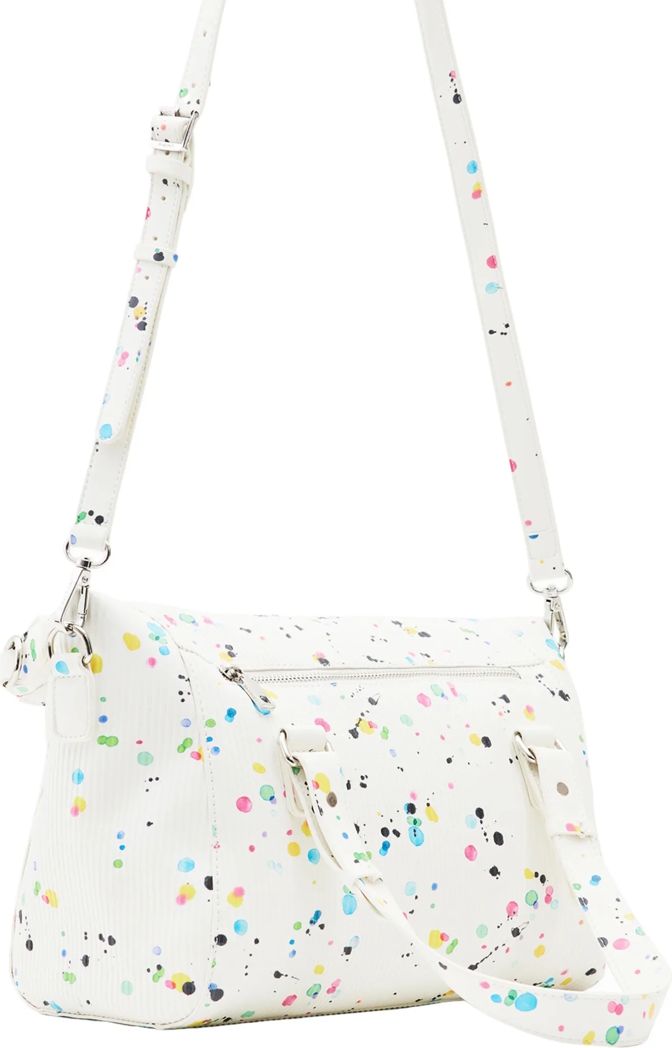 Desigual Damen „Fantastic“ - Weiß mit Farbspritz-Design 22WAXPB6 Handtasche Desigual Damen „Fantastic“ - Weiß mit Farbspritz-Design 22WAXPB6 Handtasche