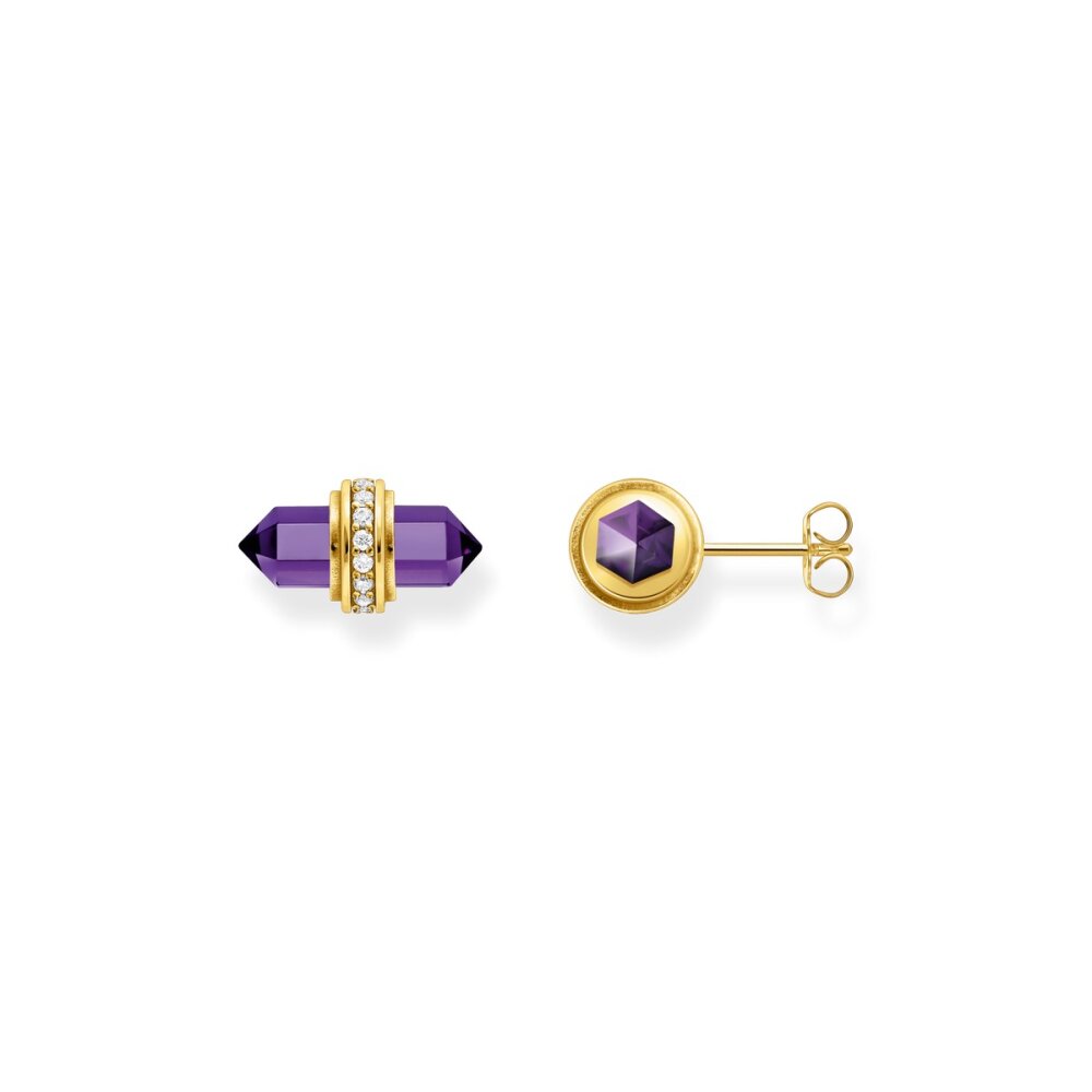 Thomas, Sabo, Ohrstecker, Violettes, Onyx, Kristall, Gold, H2281-414-13