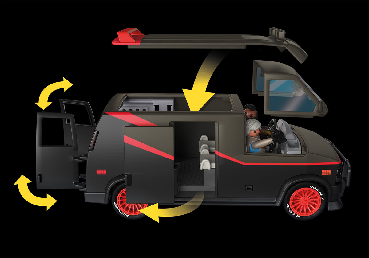 PLAYMOBIL 70750 The A-Team Van Wohnwagen, Lieferwagen, Fahrzeug, Rad, Auto