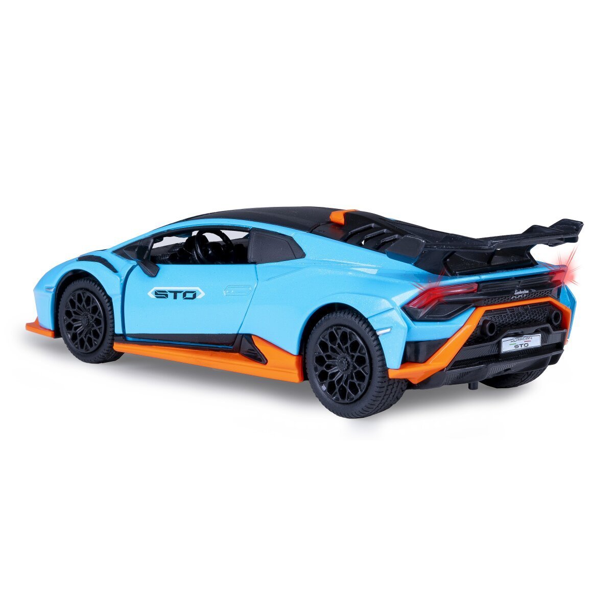 JAMARA Lamborghini Huracán STO Diecast 1:32 blau inkl. Knopfzellen ab 3 Jahren