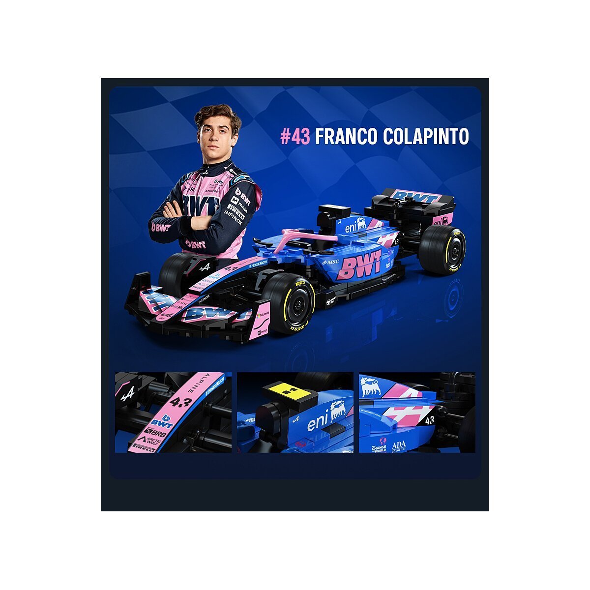 JAMARA CaDA BWT Alpine Formula One™ Team A525 1:24 blau Bricks ab 8 Jahren JAMARA CaDA BWT Alpine Formula One™ Team A525 1:24 blau Bricks ab 8 Jahren