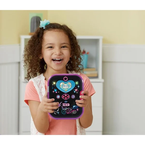 VTech KidiSecrets Selfie Music 2.0 elektronisches Tagebuch ab 6 Jahren VTech KidiSecrets Selfie Music 2.0 in Schwarz-Lila, elektronisches Tagebuch mit 2 Kameras, Gesichtserkennung, MP3-Player, LED-Effekte & 750 Einträge,