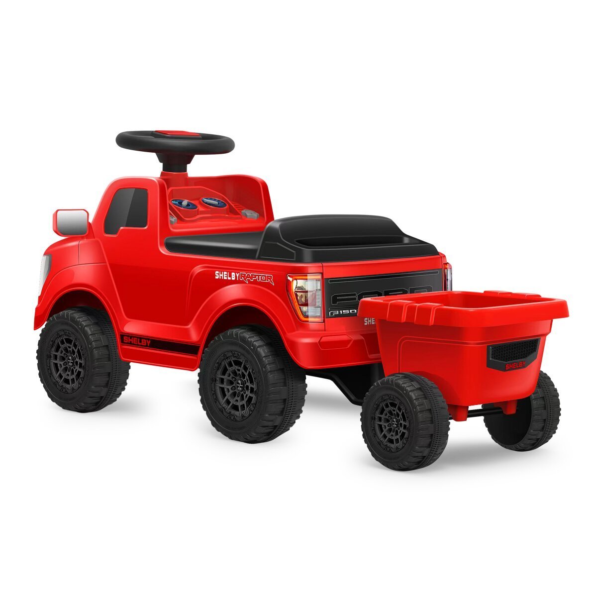 JAMARA Rutscher Shelby Ford F-150 Raptor mit Anhänger rot ab 18 Monaten