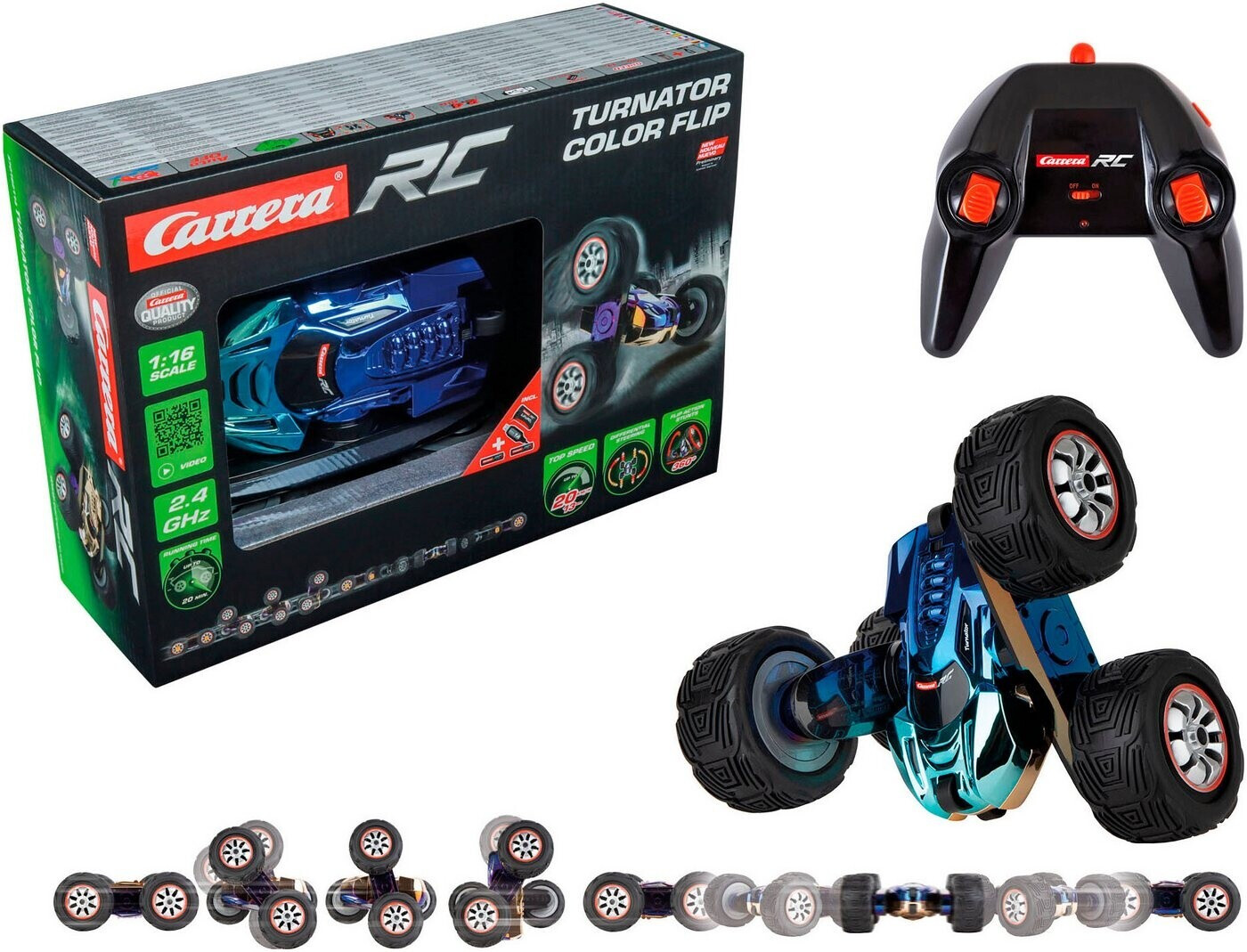 Carrera RC Turnator Color Flip 2,4 GHz 370162114 Maschine, Sprach, Rad, Leichtmetallfelge, Fahrzeug