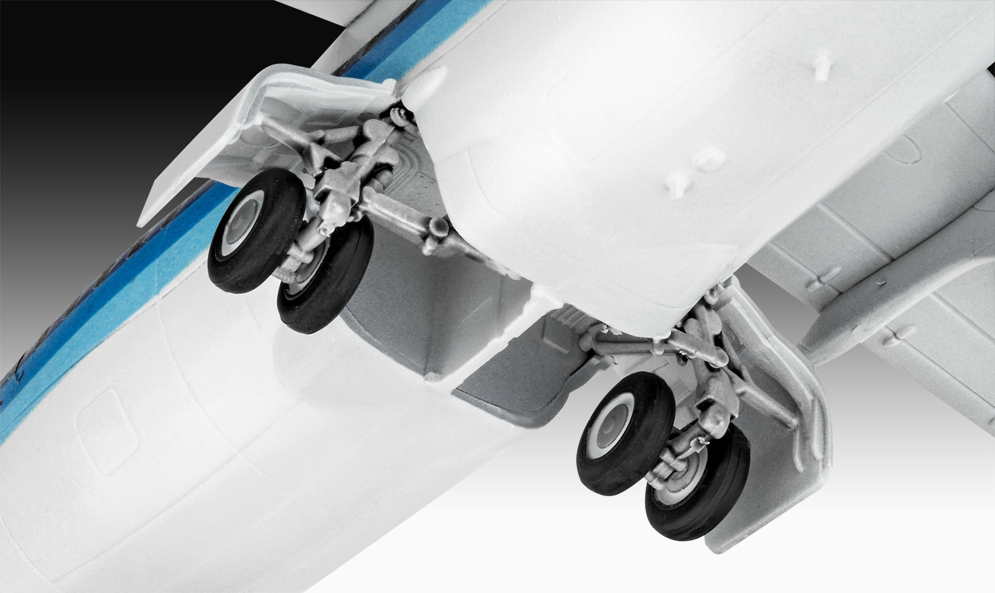 Revell 63791 Model Set BAE 146-200 “AirUK” Maschine, Rad, Leichtmetallfelge, Reifen, Flugzeug