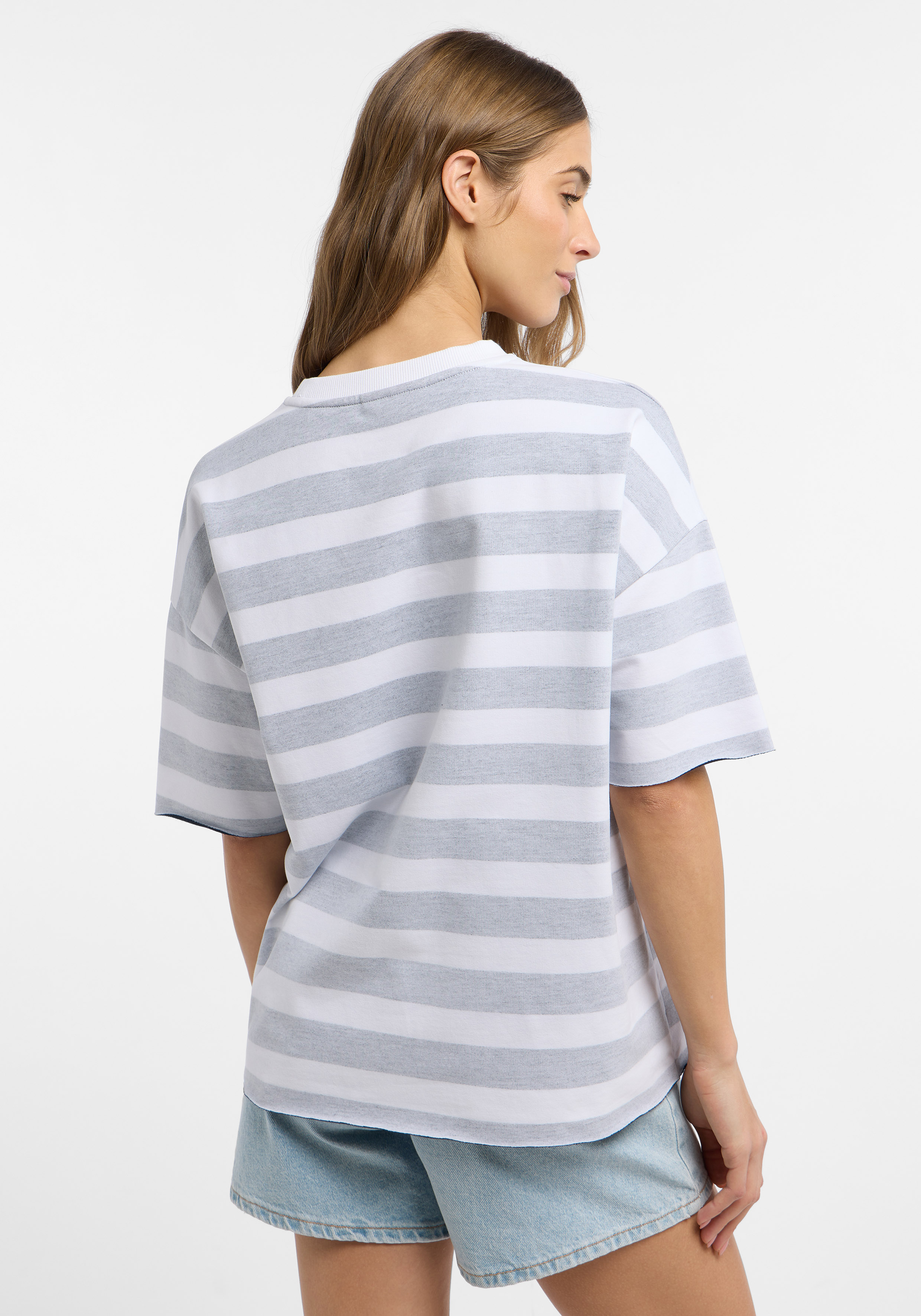 Elbsand Gry T-Sweat in Grau/Weiß