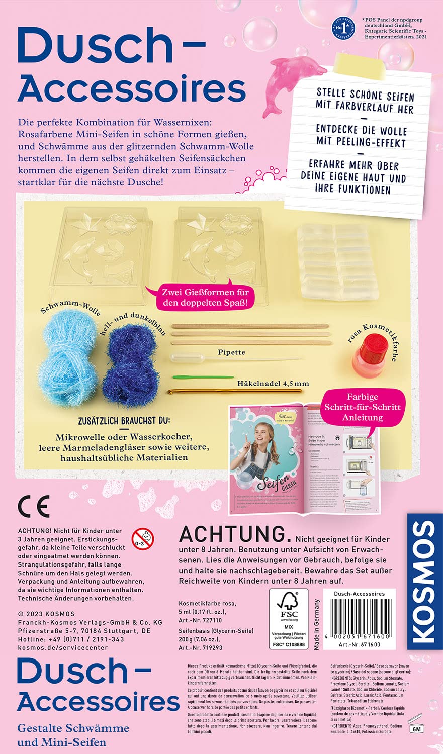 Kosmos Dusch-Accessoires - Kreative Seifen-Experimente & Duschspaß Für Kinder 671600 Werbung, Plakat, Person
