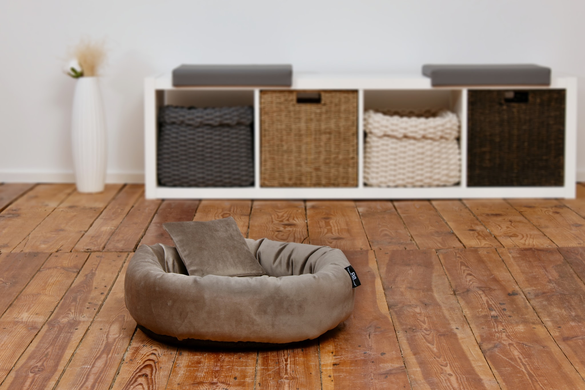 Rohrschneider – RS 22236 – Kuschelinsel Velvet taupe Gr. S – Taupe – Haustiermöbel