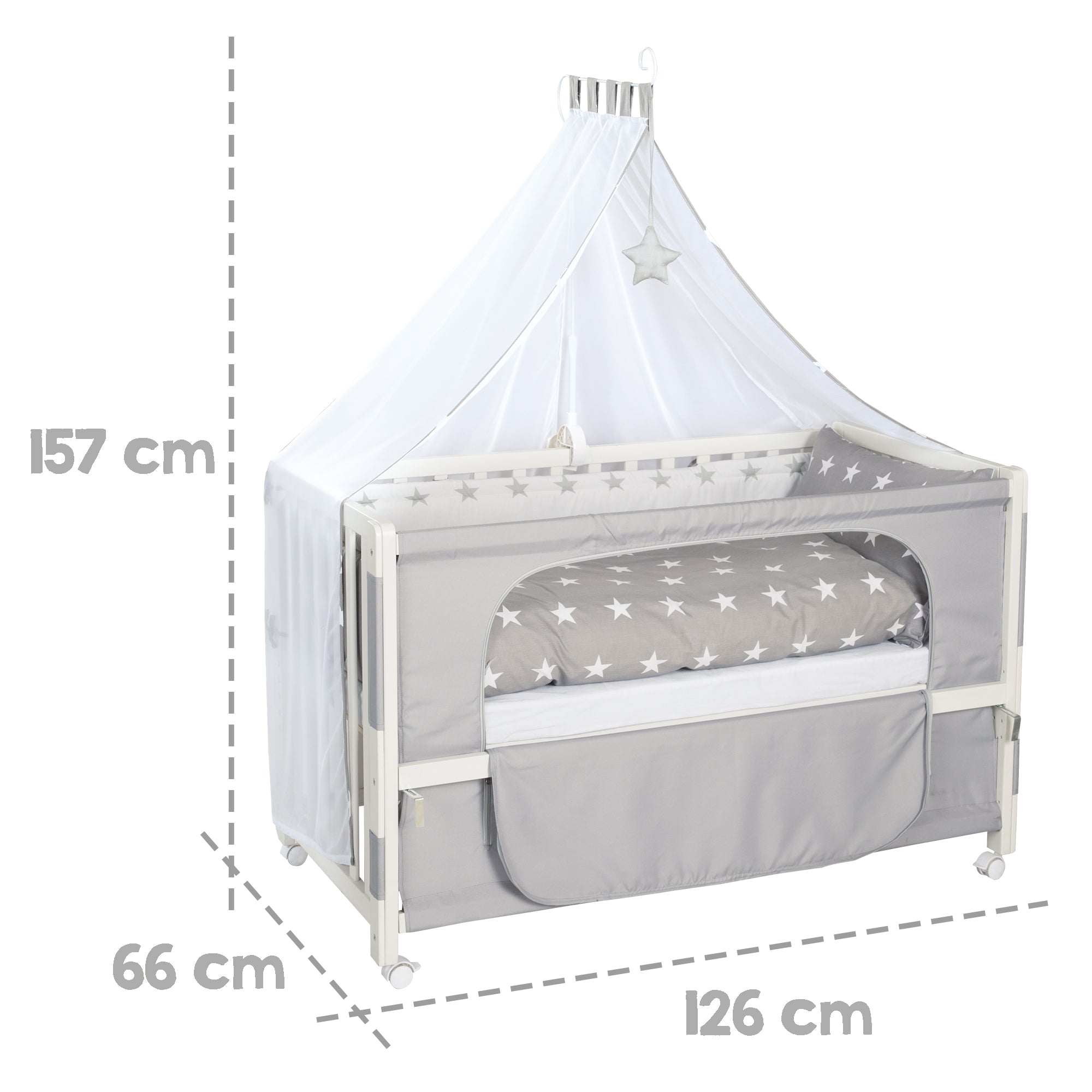 Roba 216002WEV190 Room Bed, 60x120 cm Little Stars weiß - Bild 4 Roba 216002WEV190 Room Bed, 60x120 cm Little Stars weiß - Produktbild 4