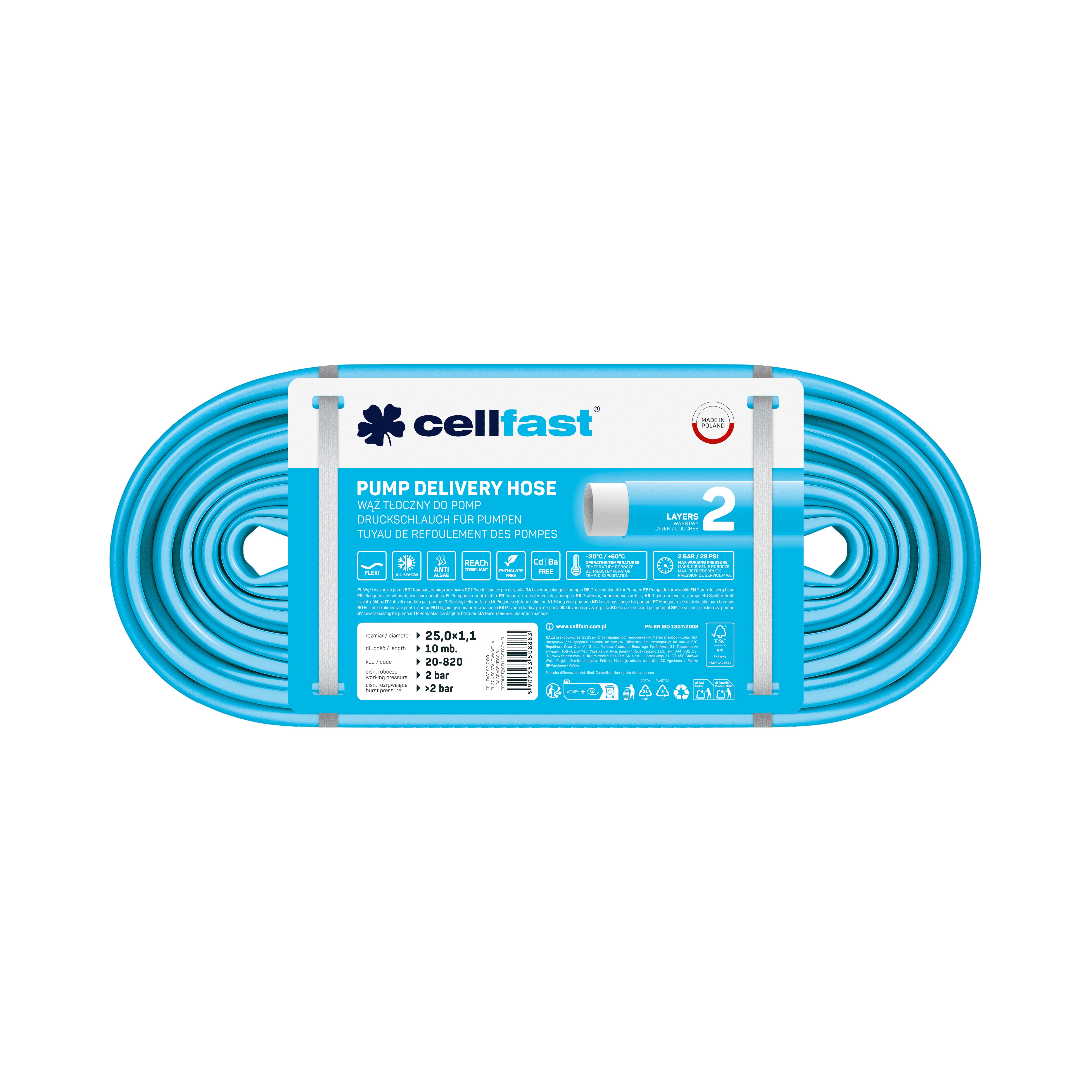 Cellfast 2-lagiger Förderschlauch für Tauchpumpen 25 mm x 10 m Cellfast 2-lagiger Förderschlauch für Tauchpumpen 25 mm x 10 m