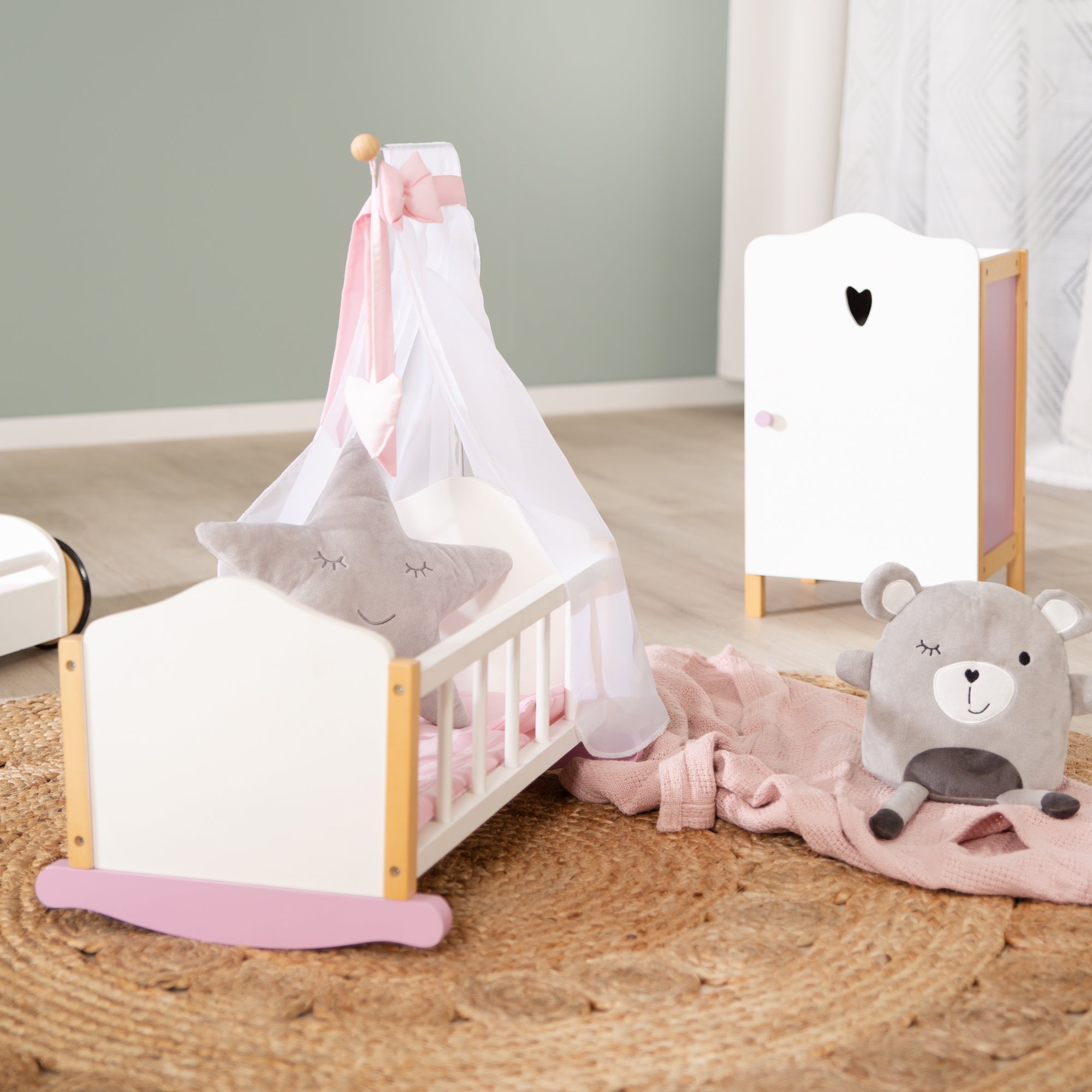 Roba 490035984 Puppenwiege Scarlett weiß – Puppenmöbel & Häuser - Bild 5 Roba 490035984 Puppenwiege Scarlett weiß – Puppenmöbel & Häuser - Produktbild 5