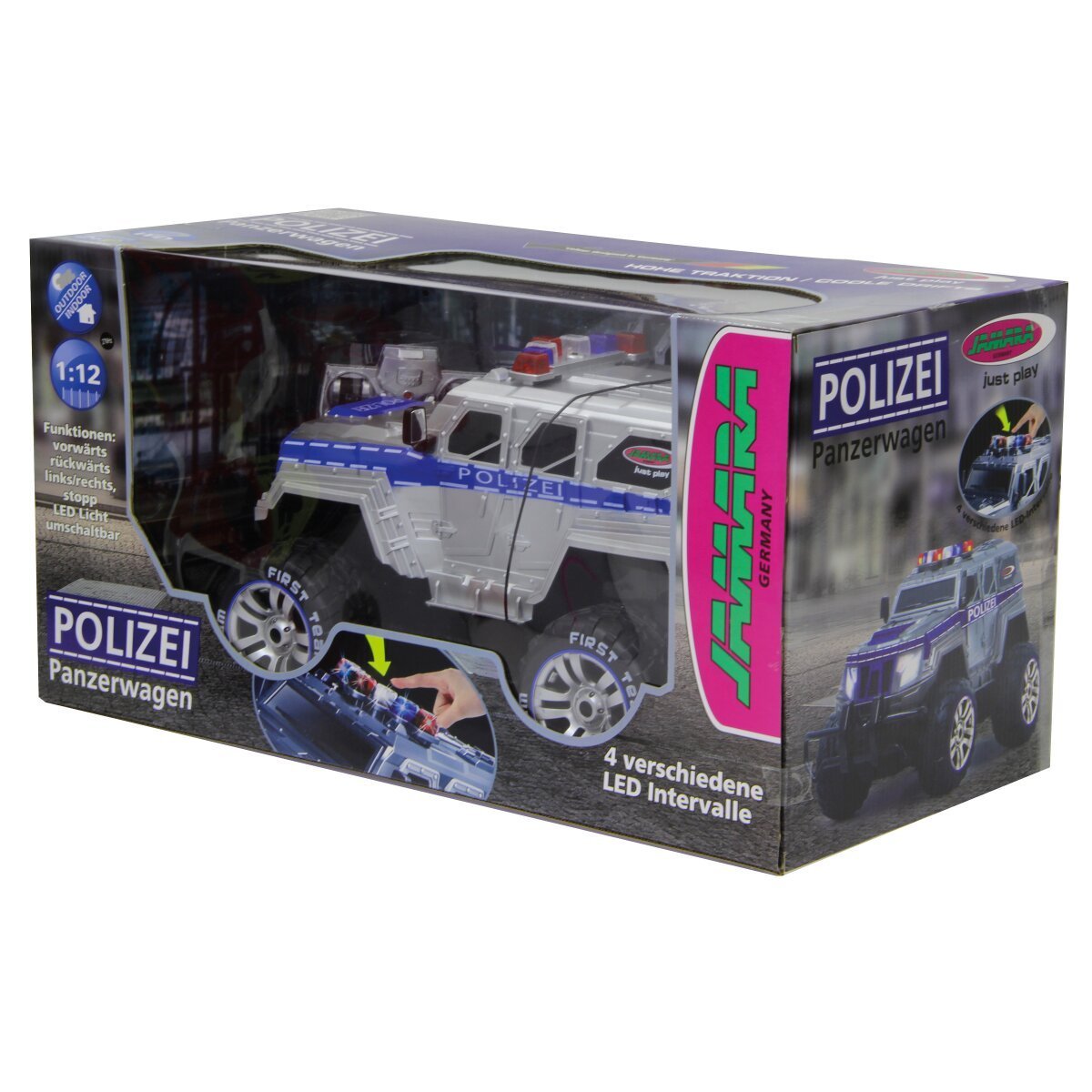 JAMARA Polizei Panzerwagen Monstertruck 1:12 27MHz LED inkl. Akku & Ladegerät ab 6 Jahren