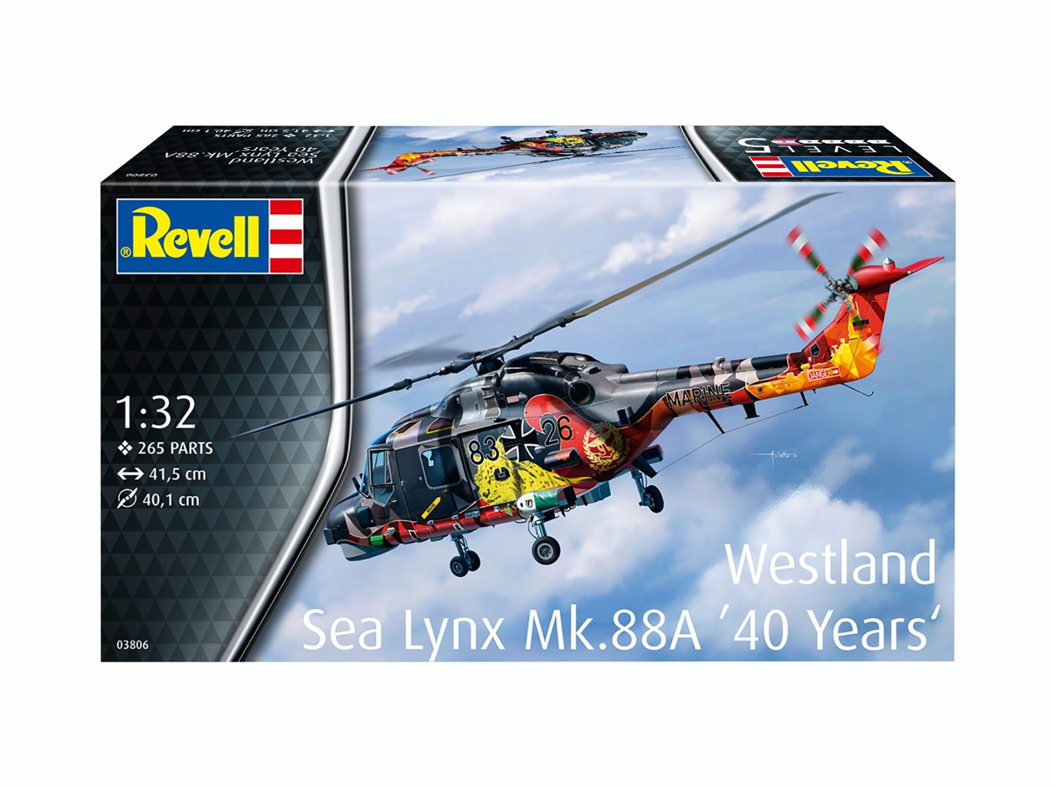 Revell 03806 Westland Sea Lynx MK.88A 40 Years Special Modellbausatz Flugzeug, Hubschrauber, Transport, Fahrzeug