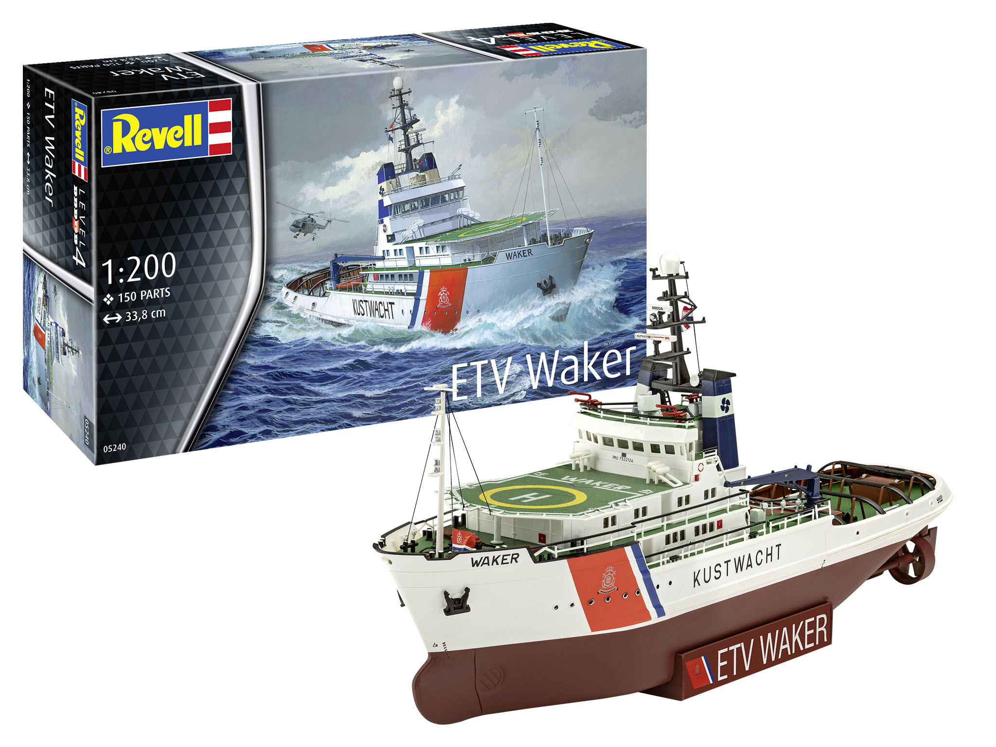 Revell 05240 ETV Waker Küstenwachschiff Modellbausatz Boot, Transport, Fahrzeug, Wasserfahrzeug