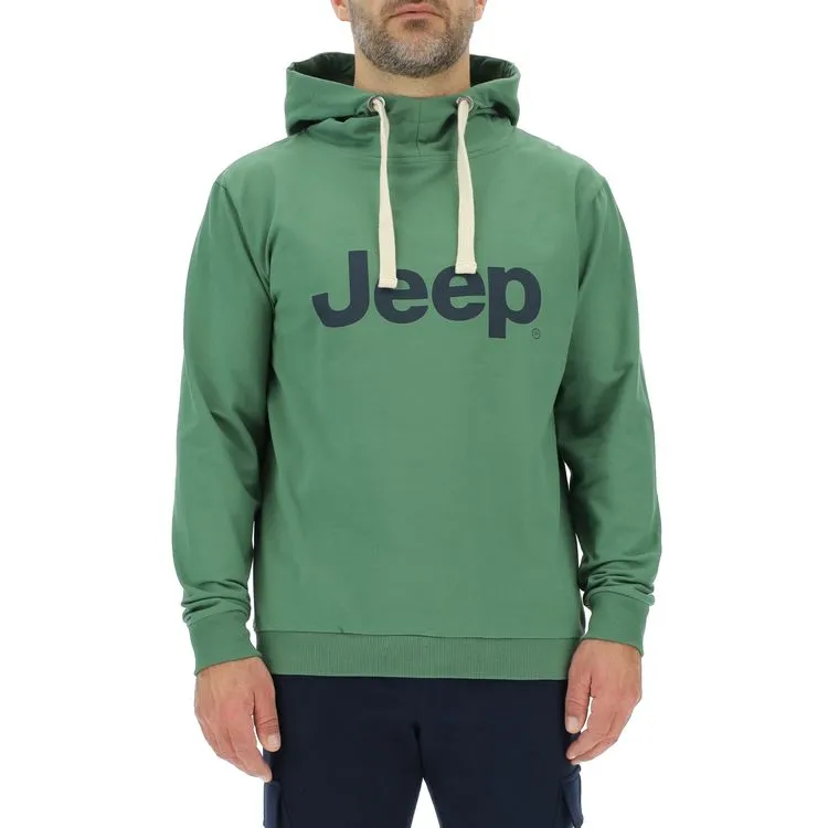 JEEP Herren Kapuzenpullover O102716GN - Dunkelgrüner Hoodie mit großem Jeep-Logo JEEP Herren Kapuzenpullover O102716GN - Dunkelgrüner Hoodie mit großem Jeep-Logo